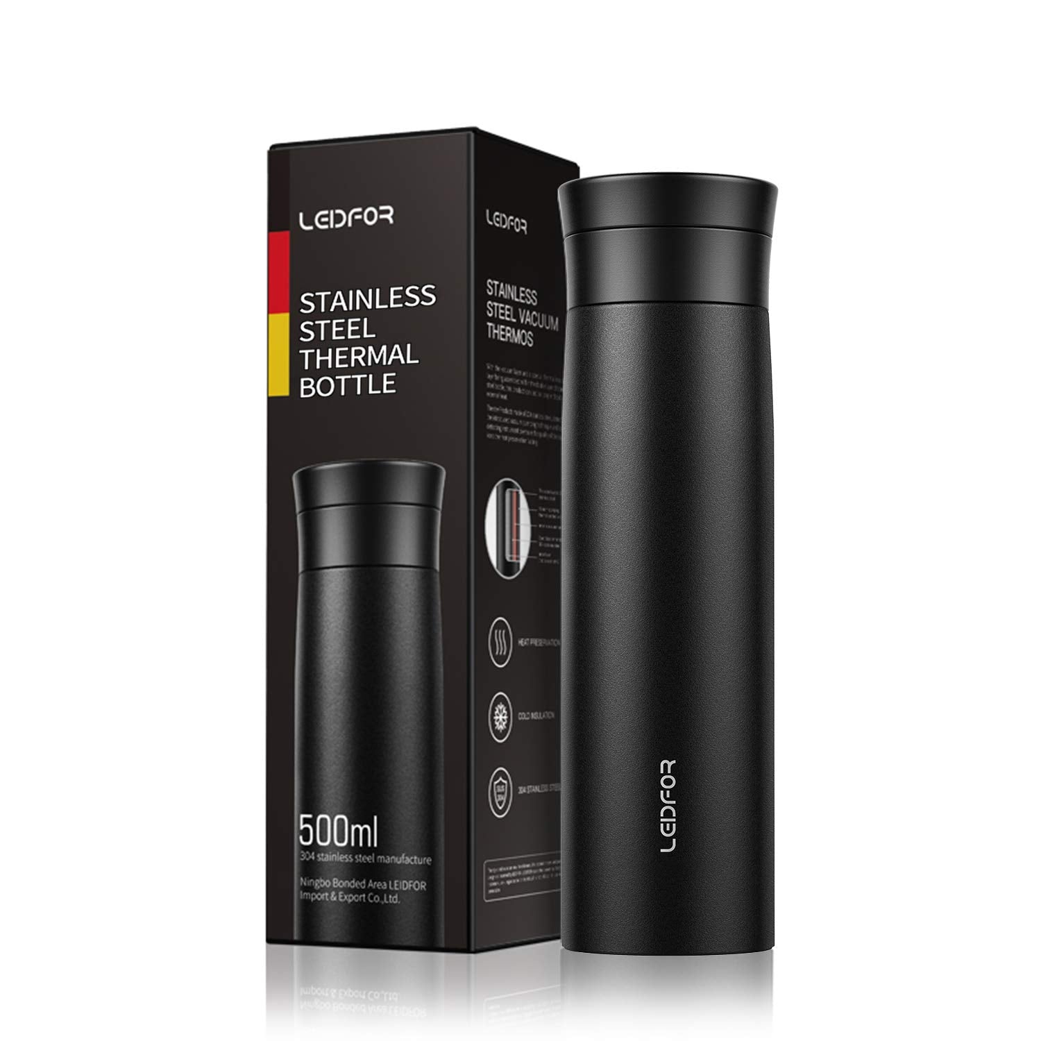 Leidfor Tea Thermos With Infuser For Loose Leaf Tea - Vacuum Insulated Tea Infuser Tumbler - Tea Bottle With Leak Proof Screw Li