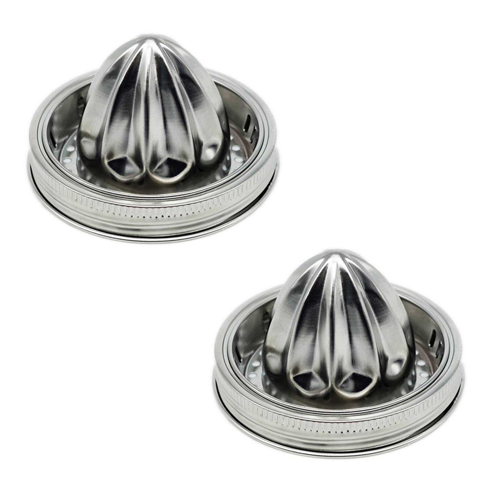 Easy Use Hand Fresh Juicer Lid For 3.38 Inch Wide Mouth Mason Jar.Hand Squeezer Top For Citrus Lemon Orange 304 Stainless Steel.