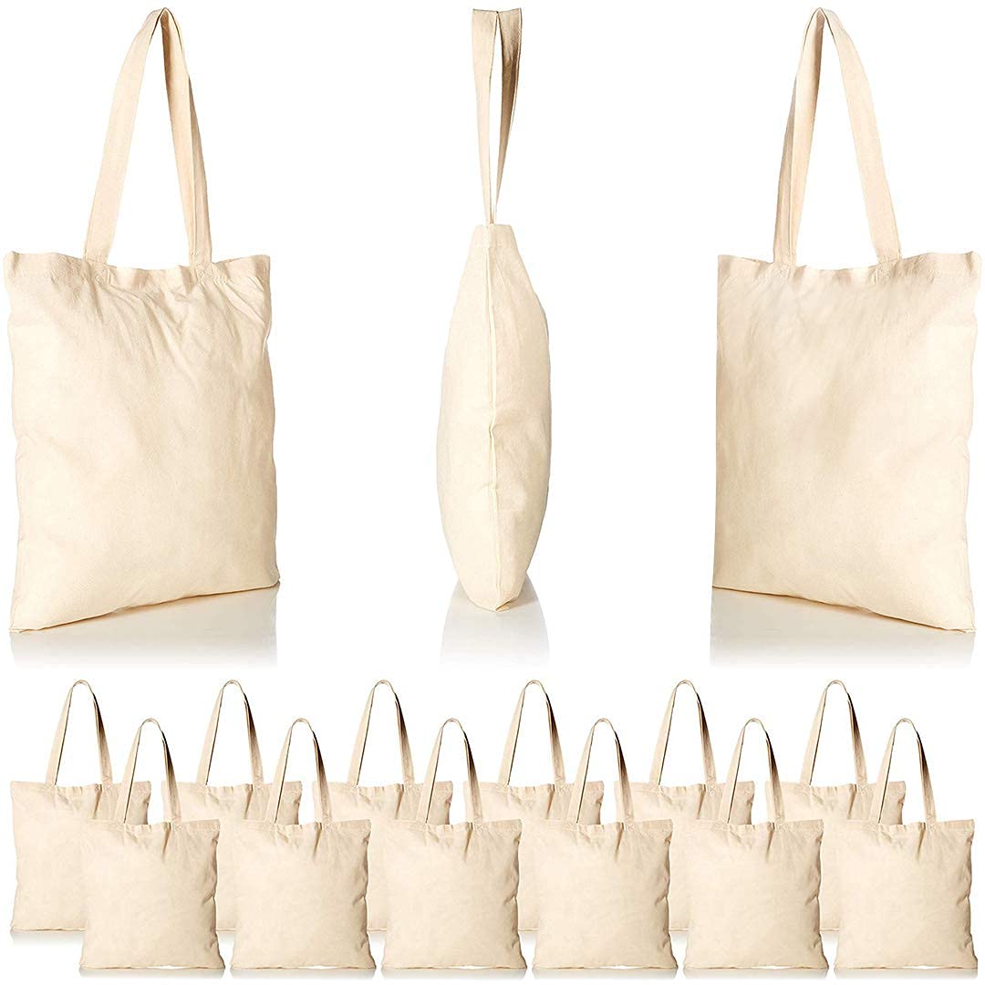 Tbf (12 Pack) 1 Dozen 100% Cotton Reusable Blank Tote Bags Tob293
