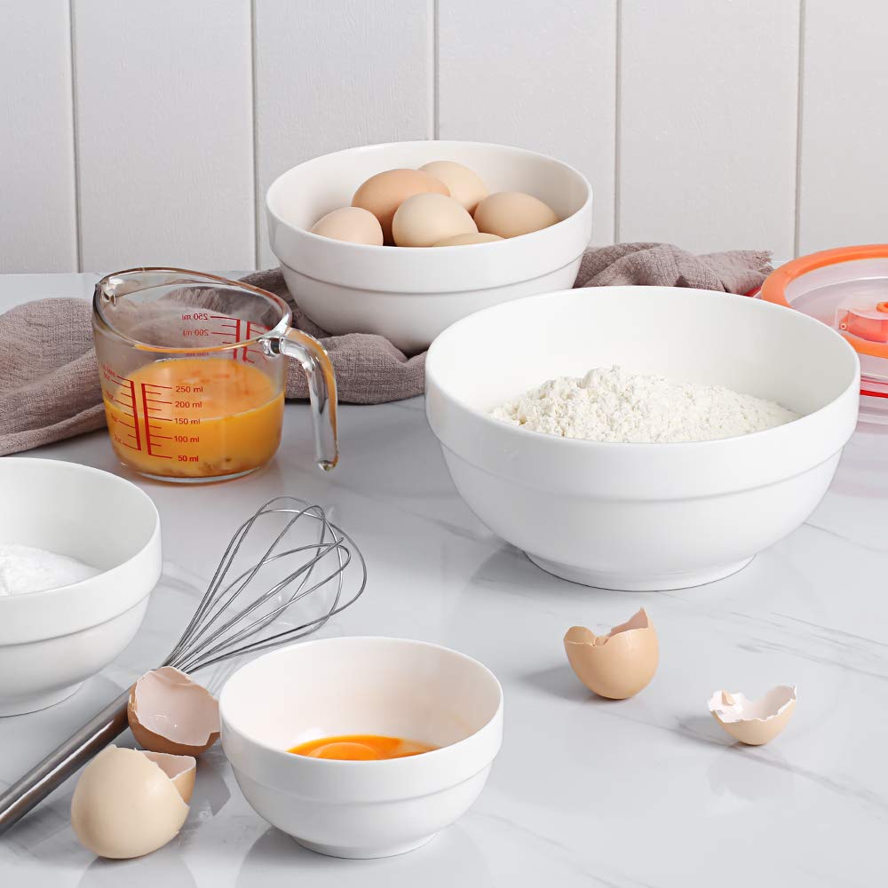 Dowan Ceramic Bowl Set With Lids, Serving Bowls With Lids, Food Storage Container, Porcelain Prep Bowl, Small Mixing Bowls For K