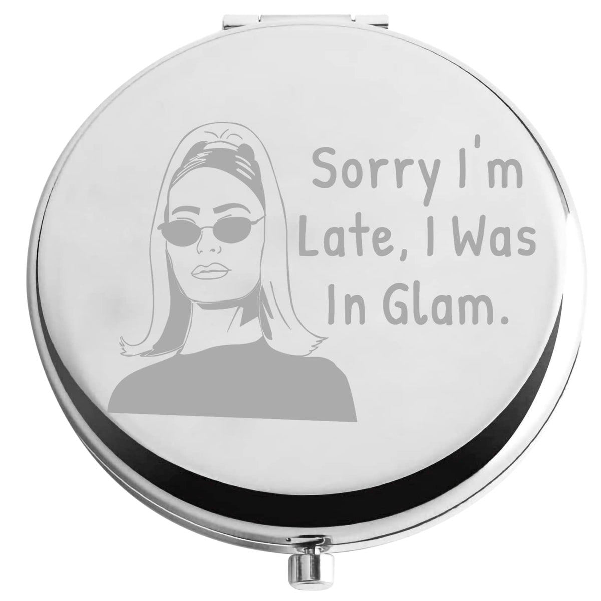 Zuo Bao Rhony Inspired Gift Housewives Makeup Mirror Sorry I'M Late I Was In Glam Compact Mirror Gift For Mother Girlfriend (Sor