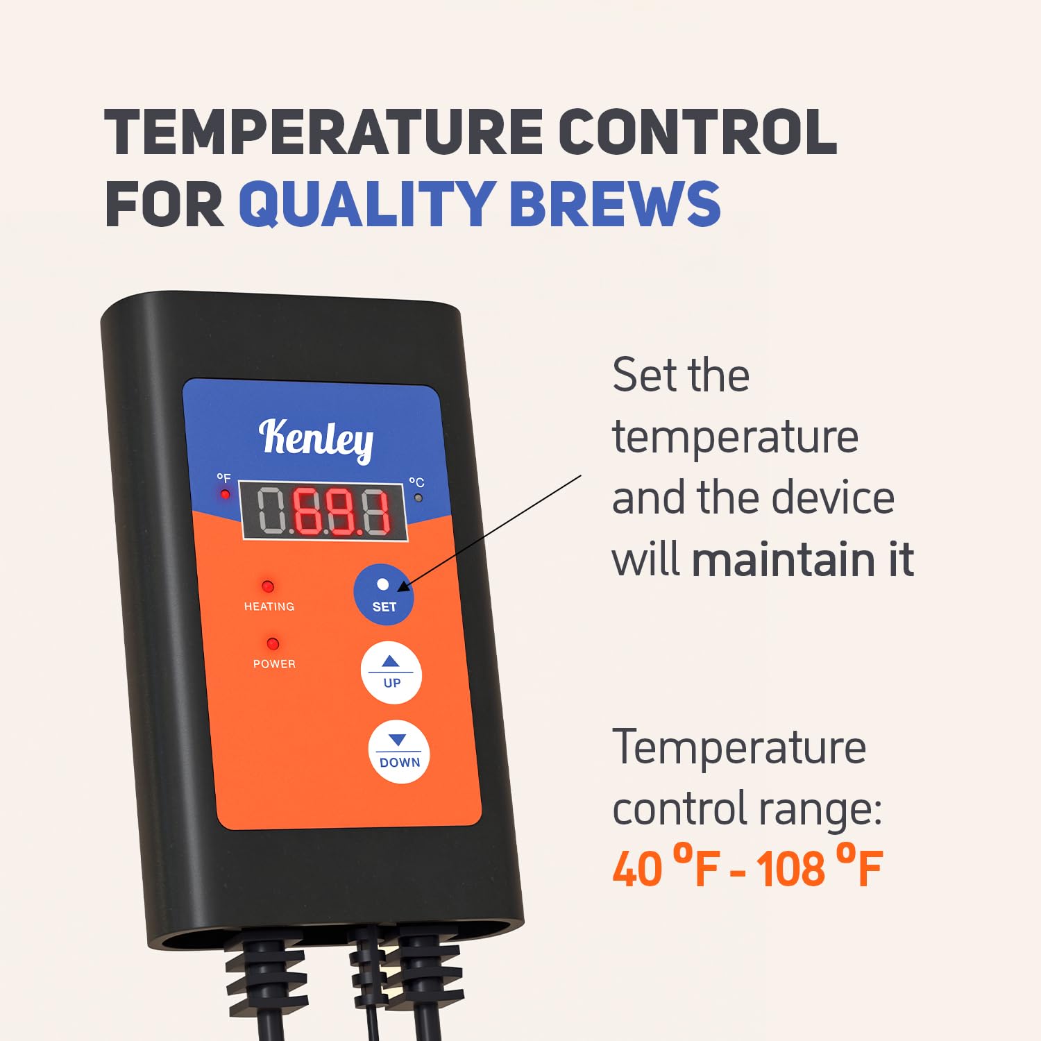 Fermentation Heater Carboy Warmer - Kombucha Heating Wrap With Thermostat For Temperature Control - Electric Heat Pad Belt For H