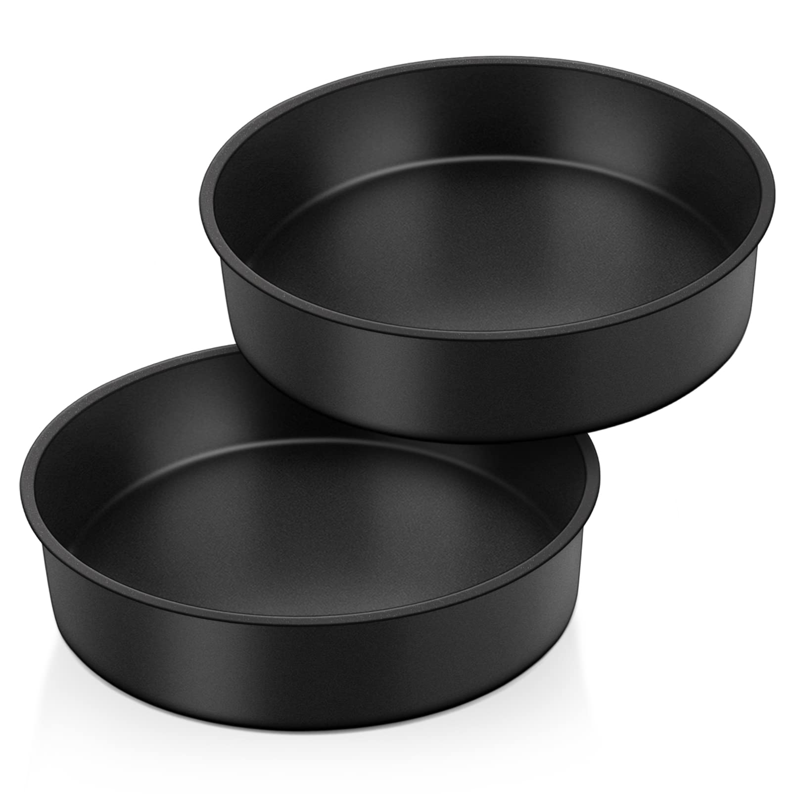 Teamfar 8 Inch Cake Pan, Round Baking Layer Cake Pan Set Of 2, With Non-Stick Coating Stainless Steel Core For Birthday, Party,