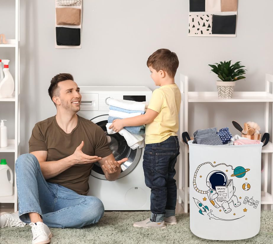 Ddbasket Kids Laundry Basket Space Hamper For Nursery Boy And Girl Cute Kids Toys Storage Bin Organizer Room Decor For Home(Spac