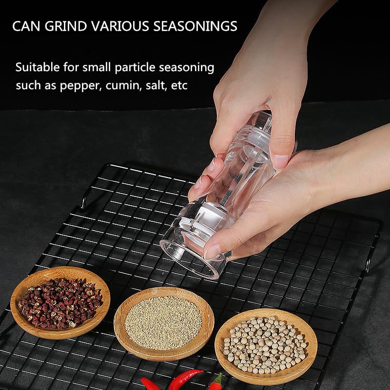 Reizbrto Acrylic Pepper Pepper Mill,Adjustable Coarseness,Ceramic Grinding Mechanism And That Can Be Used For Pepper, Cumin, Sea