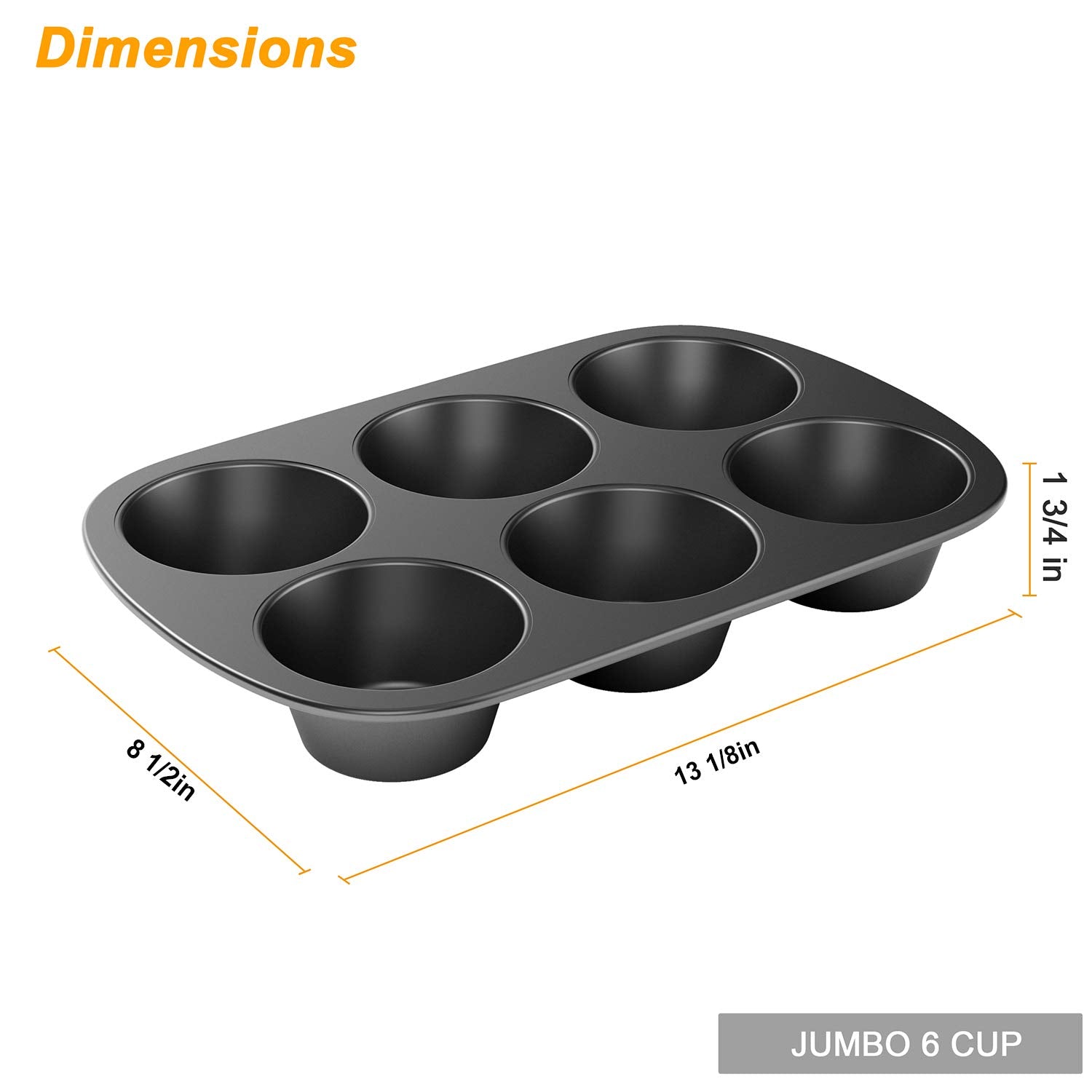 Tiawudi 2 Pack Nonstick Muffin Pan, Carbon Steel Cupcake Pan, 6 Cup, Easy To Clean And Perfect For Making Muffins Or Cupcakes, J