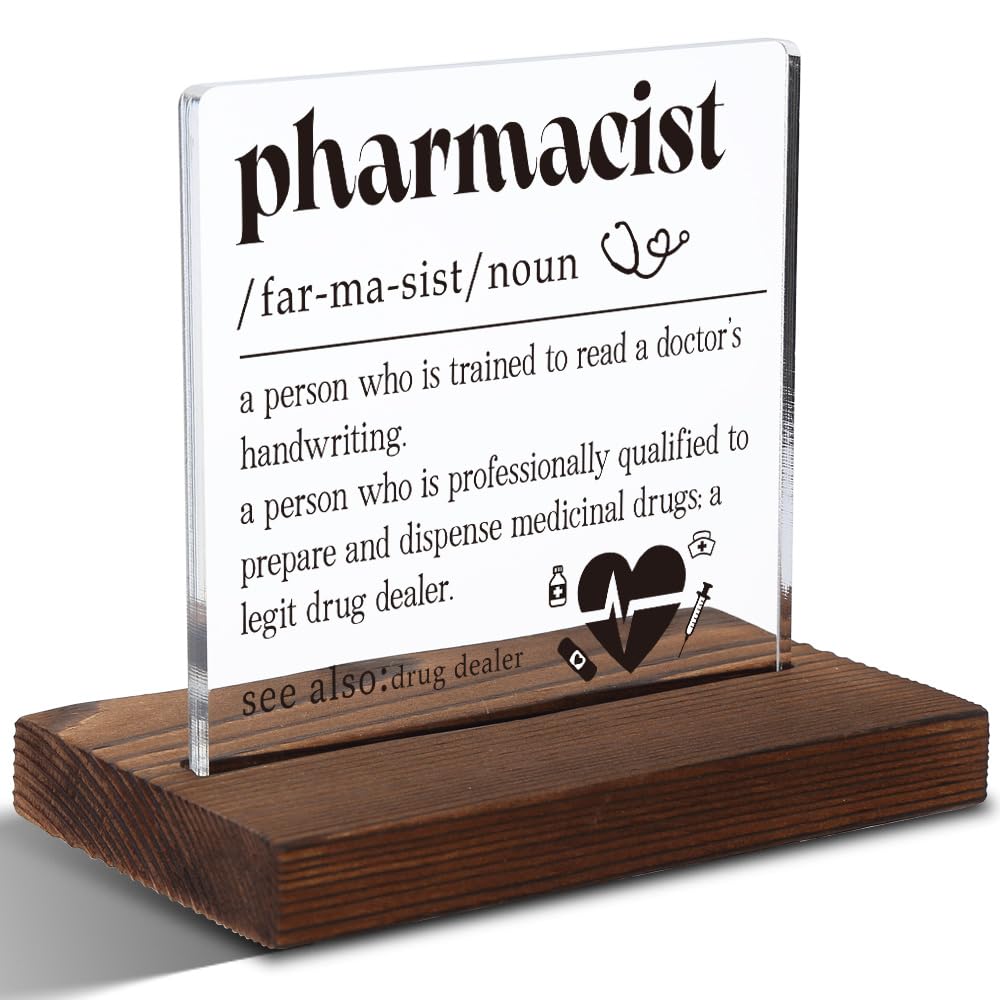 Pharmacist Gifts, Appreciation Gifts for Pharmacist, Thank You Gifts for Pharmacist, Modern Acrylic Desk Plaque with Inspiration