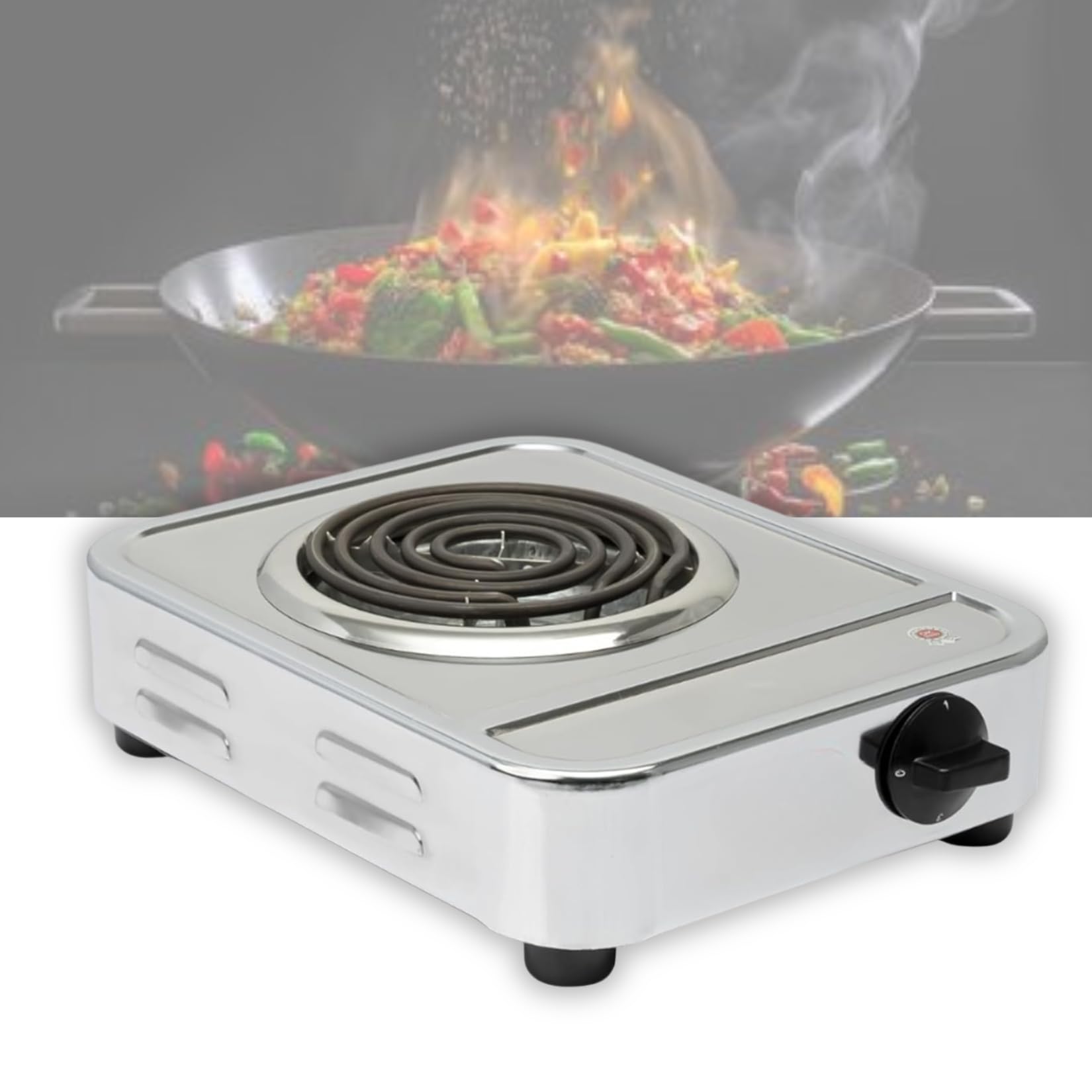 Drumstone (  ) Electric Hot Plate 2000W Stainless Steel Body GCoil Stove Portable Electric Cooking Heater Coil Cooktop With Tem