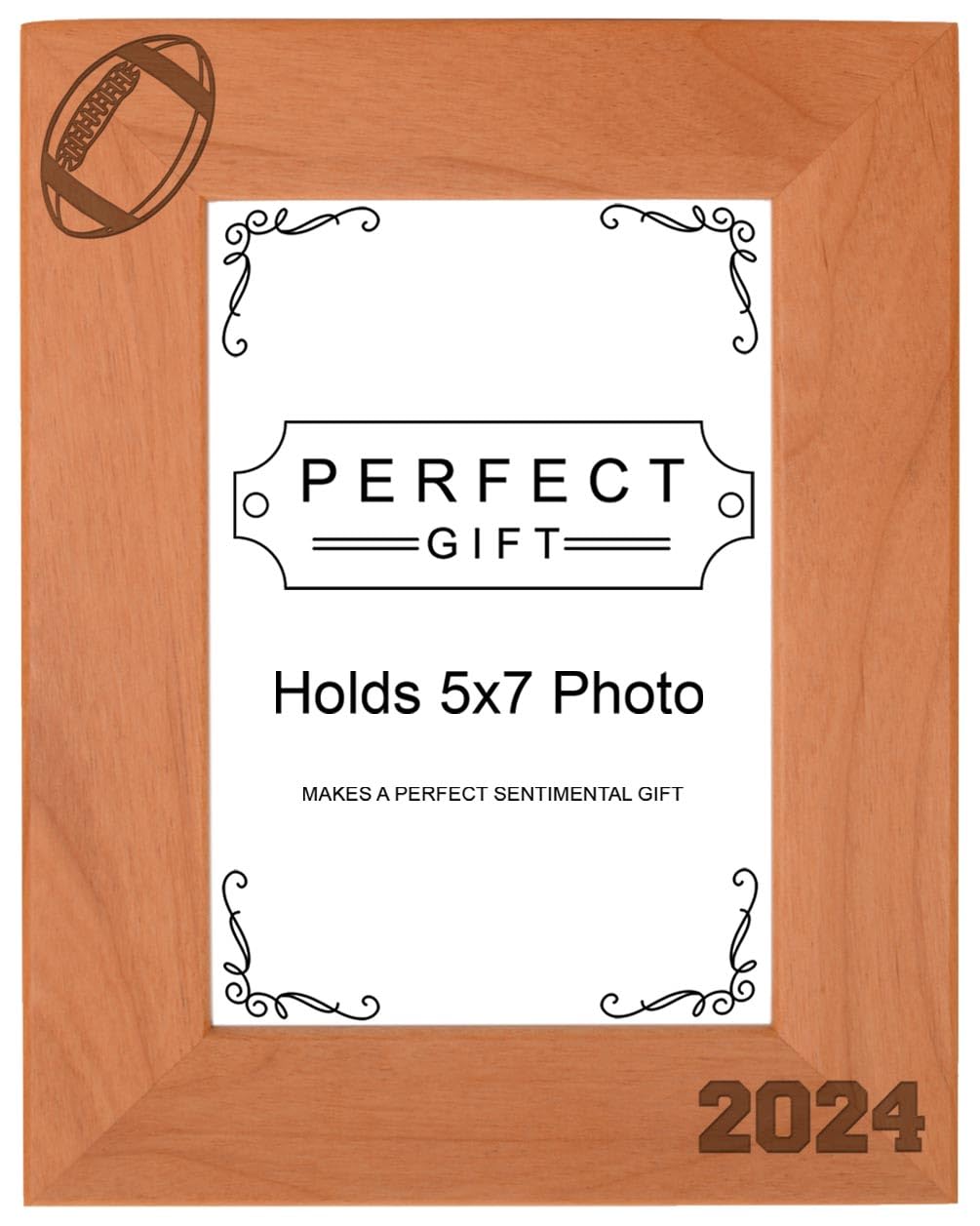 Personalized Gifts 2024 Sports Picture Frame 5x7 Football Frame Football Photo Frame Wood Engraved 5x7 Portrait Picture Frame