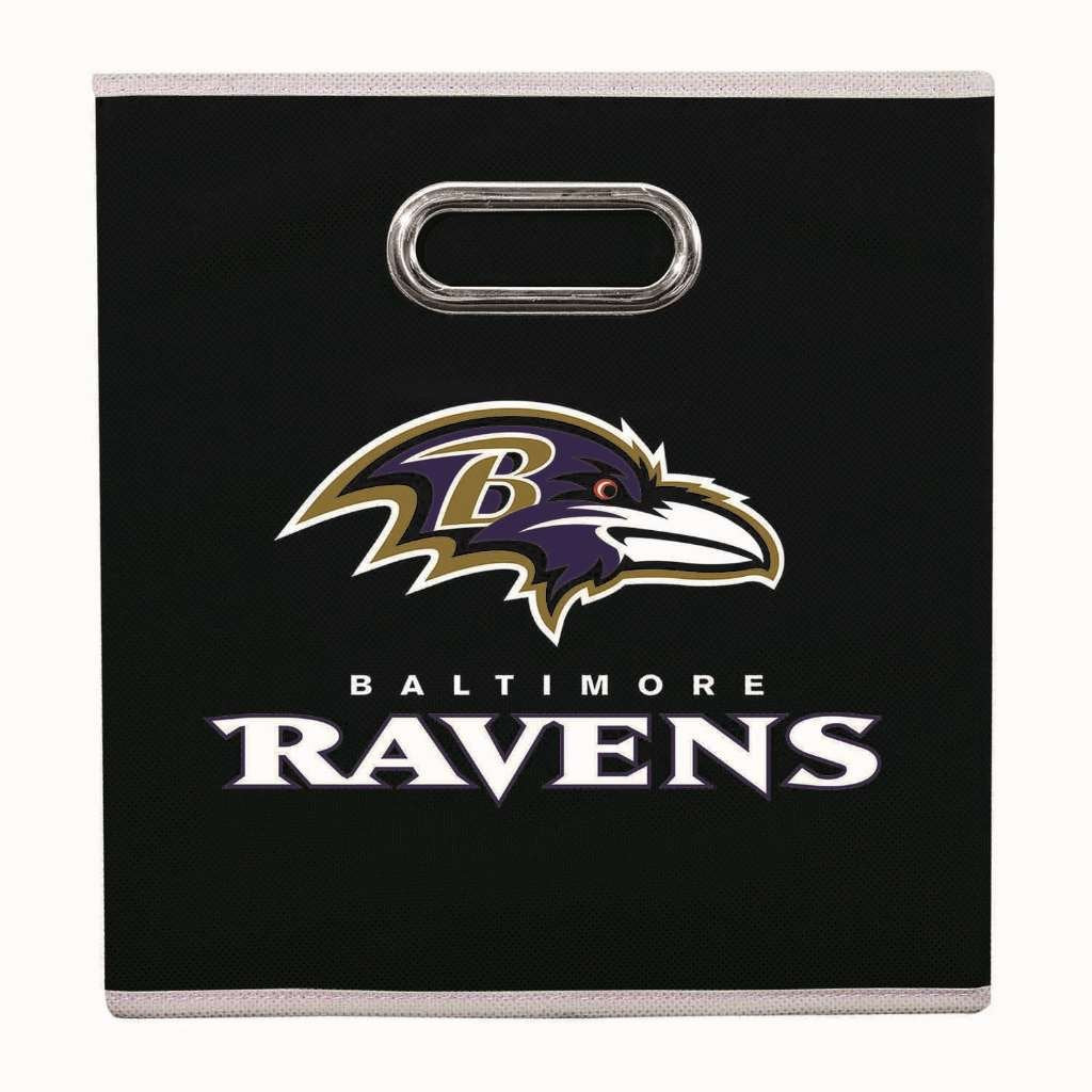 Franklin Sports Nfl Baltimore Ravens Collapsible Storage Bin Nfl Folding Cube Storage Container Fits Bin Organizers Fabric Nfl T