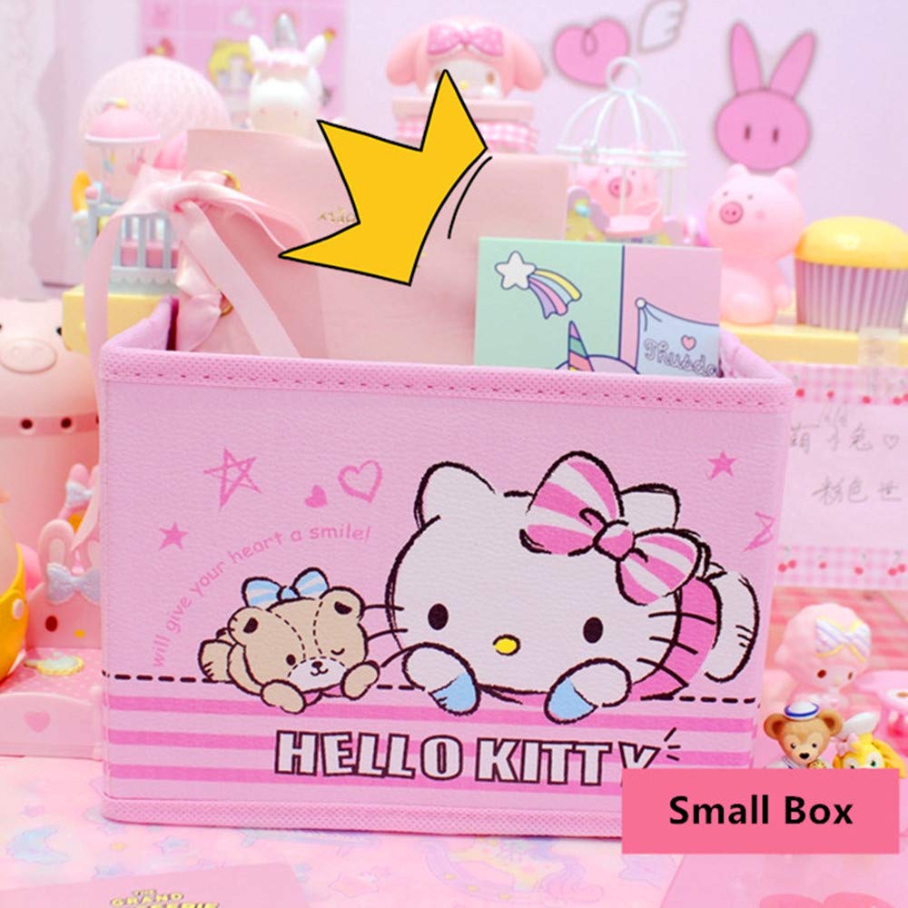 Kerr's Choice Collapsible Storage Bin Kitty Foldable Baskets  Kawaii Office Desk Organizer Room Decoration Cute Room Decor Cute Functional Container