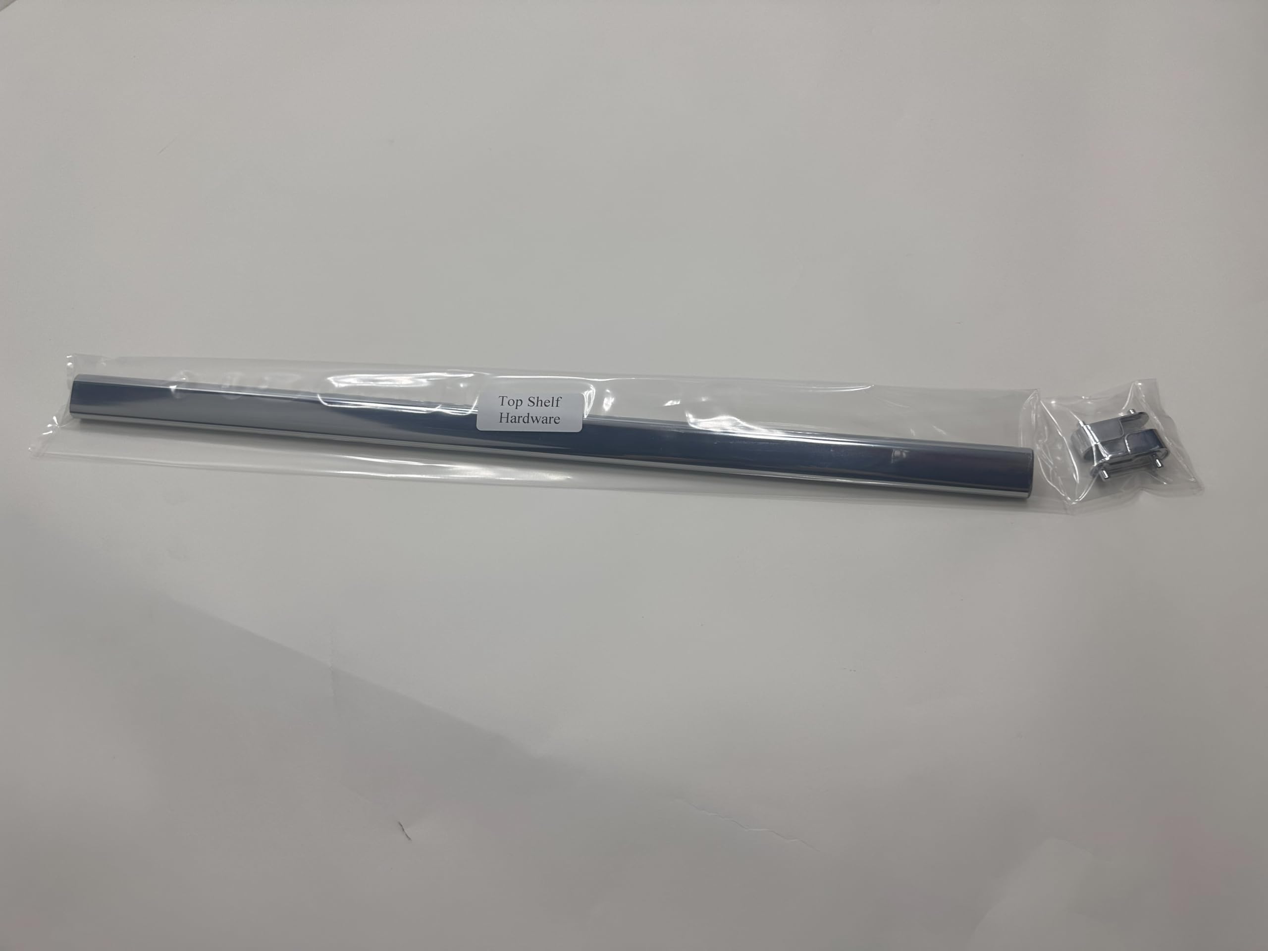 Top Shelf Hardware Chrome Oval Closet Rod With End Supports (Chrome, 24'' Wide Space)