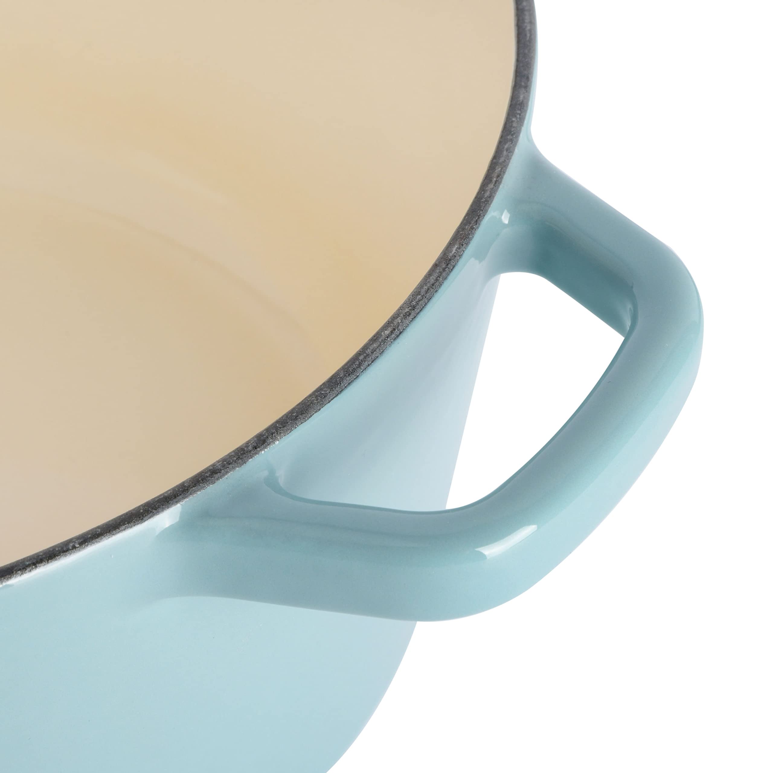 Spice By Tia Mowry 3.5 Qt Enameled Cast Iron Dutch Oven W/Embossed Lid - Aqua Blue