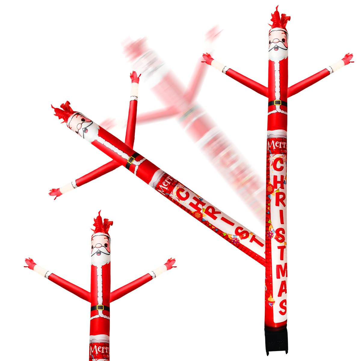 8FT Inflatable Air Waving Tube Dancer with Blower Set, Blow Up Inflate Santa Clause for Christmas Decorations (Santa-Brick)