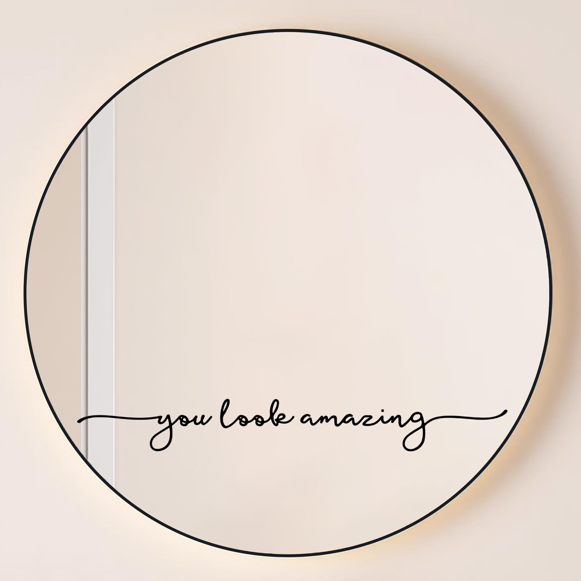 You Look Amazing Mirror Decal - 18 X 2.5 Inch Mirror Vinyl,Bathroom Decor,Slogan Wall Sticker,Beauty Salon Decor,Hair Salon Stic