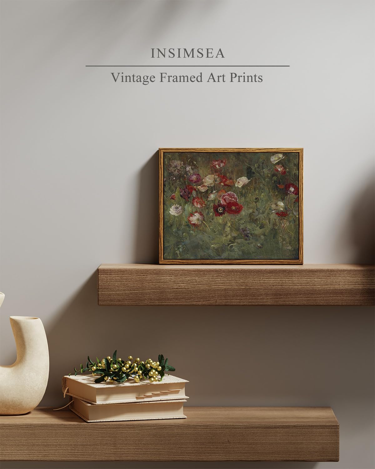 Insimsea Framed Canvas Wall Art Vintage Decor, Orange Trees Art Room Decor Aesthetic, Classic Rustic Farmhouse Wall Decoration F