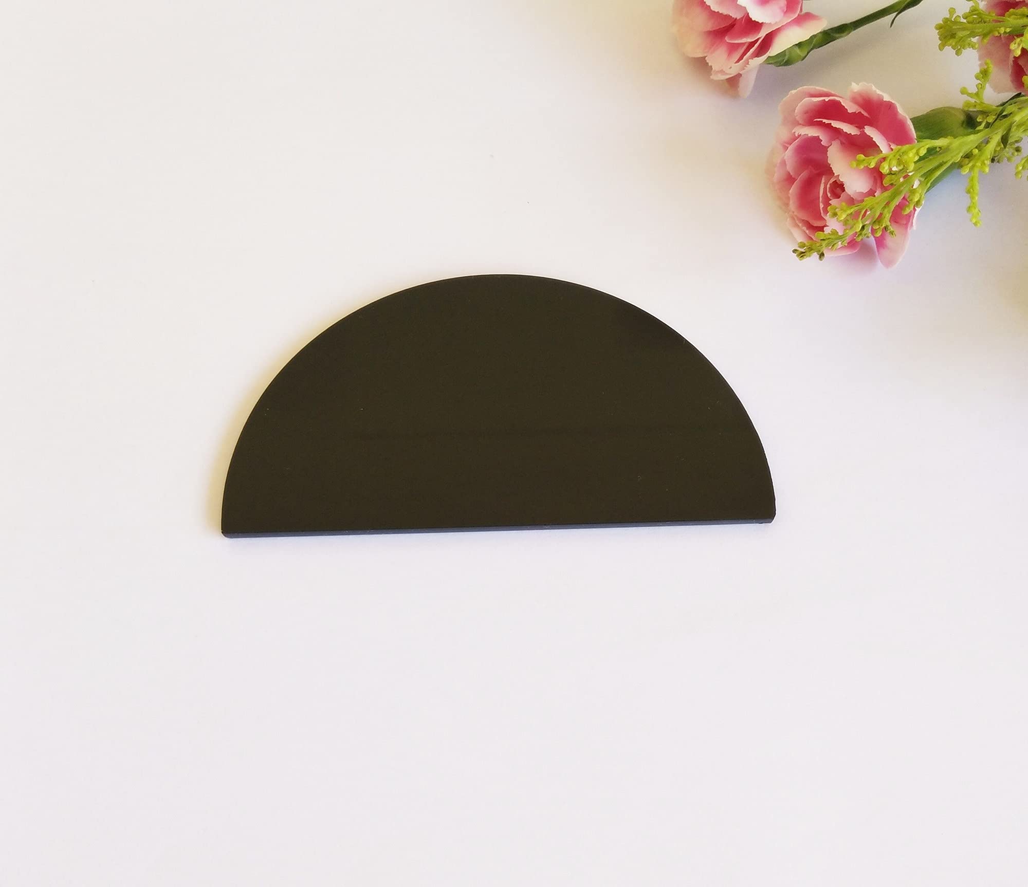Xiaoyue 20Pcs Acrylic Place Card, Half Circle Place Cards, Wedding Half Circle Place Cards, Semicircle Acrylic Wedding Sign Hold