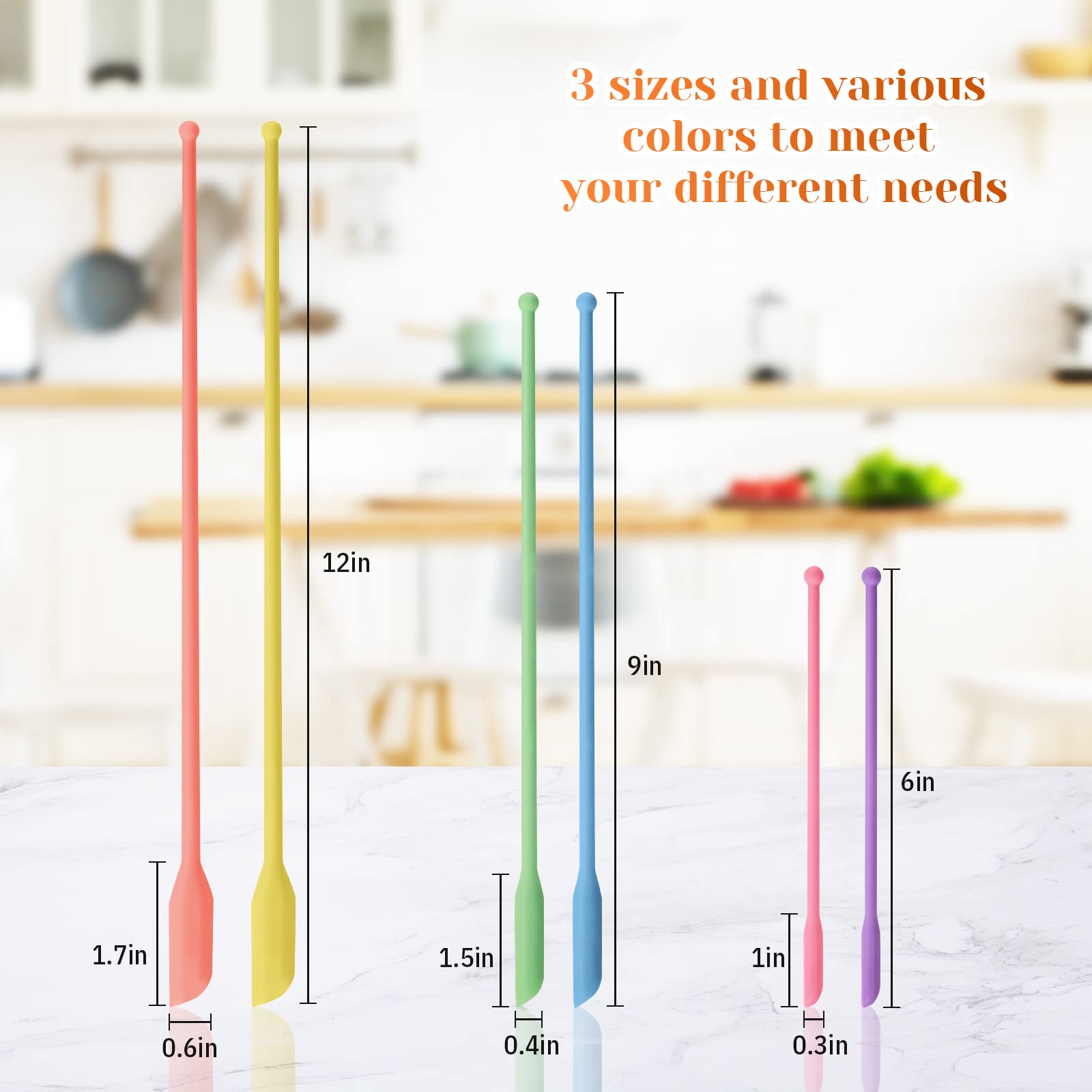 Boao 6 Pieces Mini Spatula, Multicolor Makeup Spatula, Small Tiny Spatula For Cosmetics And Kitchen Jar Food Bottle, 3 Sizes(Pas