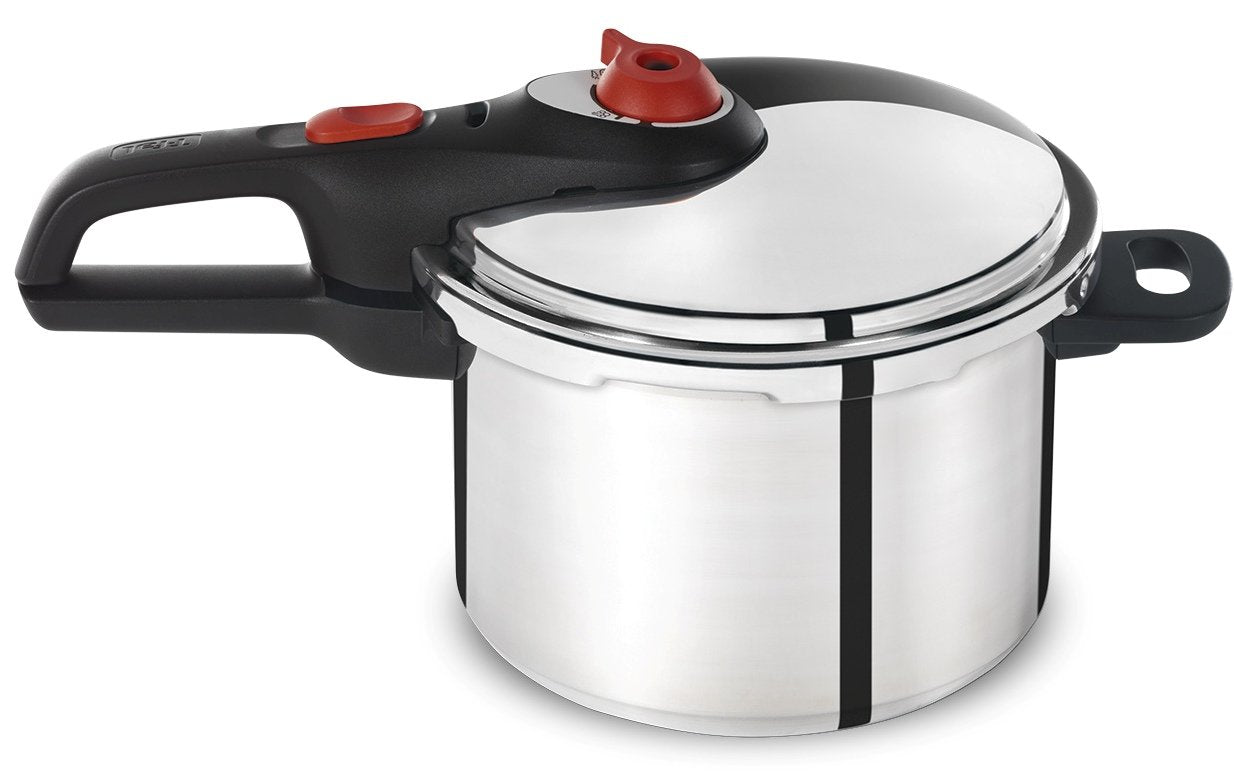 T-fal P2614634 Secure Aluminum Initiatives 12-PSI Pressure Cooker Cookware, 6-Quart, Siver