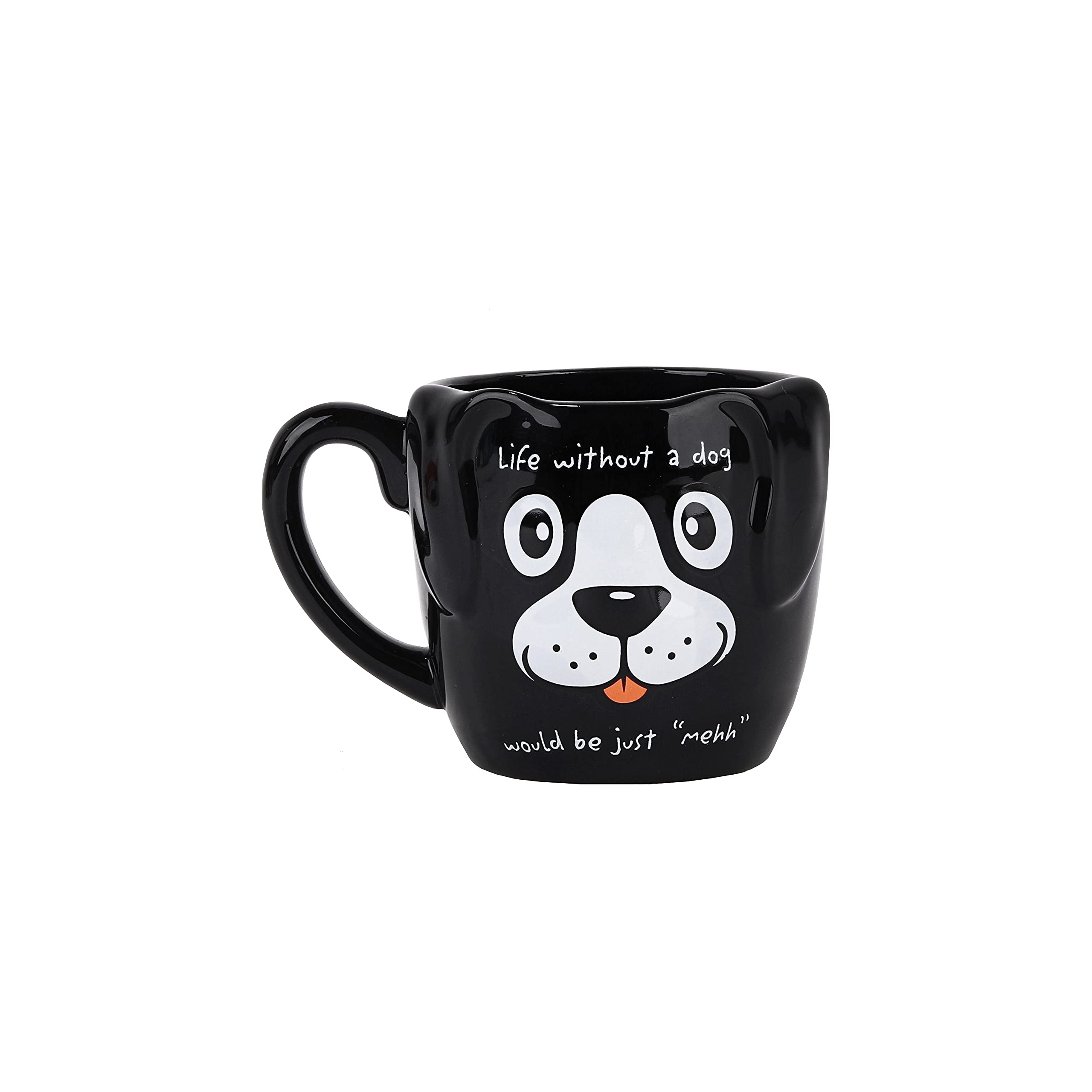 Servette Home Black Dog Coffee Mugs for Dog Lovers Life without a dog would be just mehh