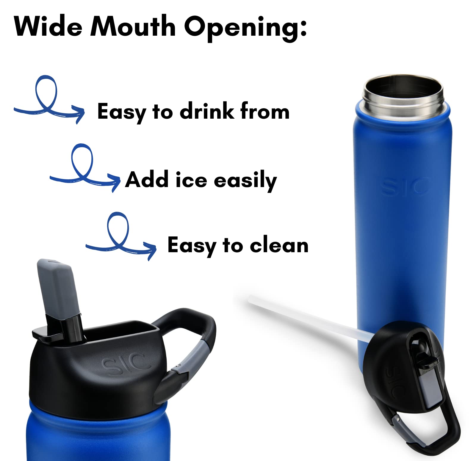 Seriously Ice Cold Sic 27Oz Insulated Water Bottle Thermos, Premium Triple Layer Vacuum Stainless Steel, Bpa Free Wide Mouth Lid
