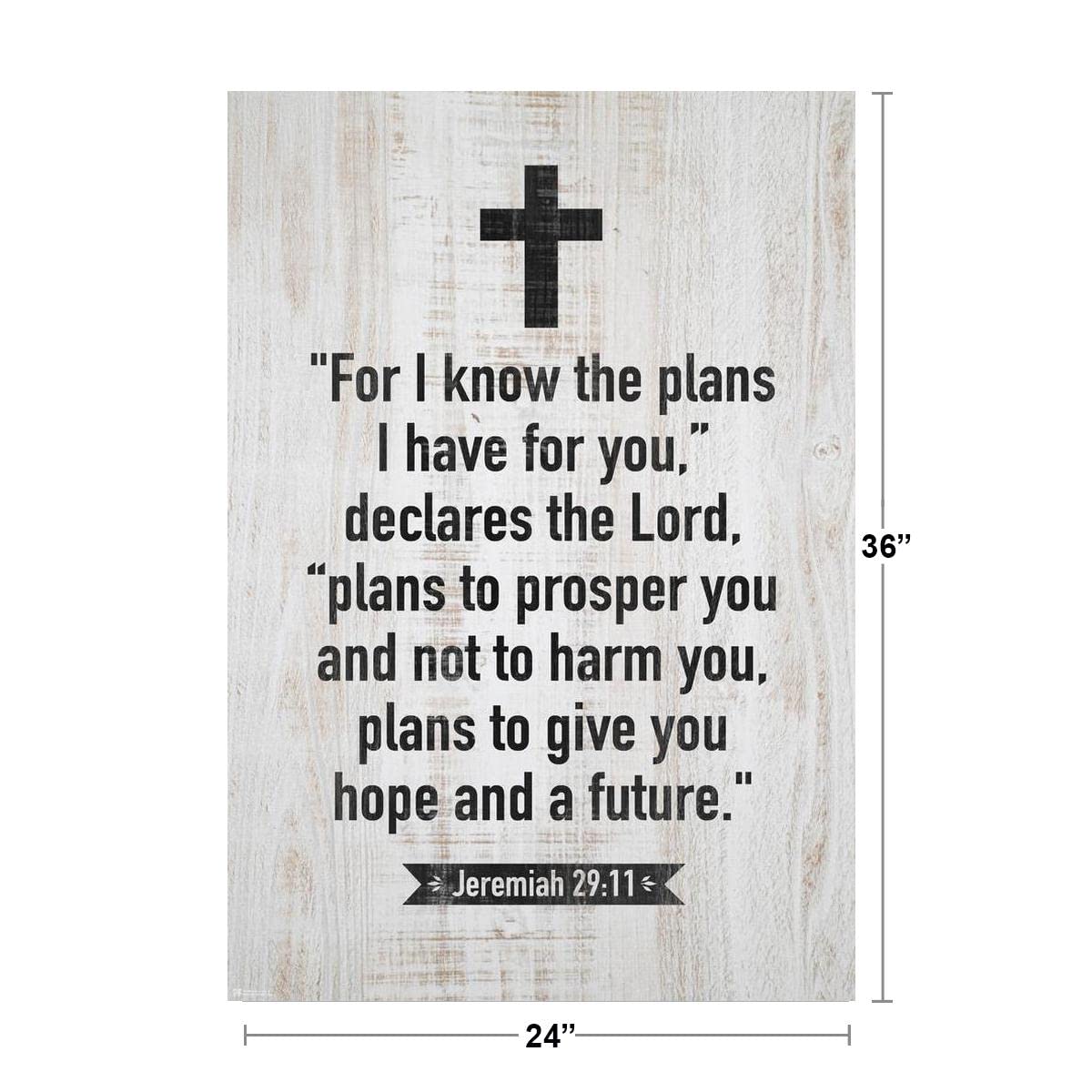 The Lord Has Plans For you Jeremiah 29 11 Bible Quote Spiritual Decor Motivational Poster Bible Verse Christian Wall Decor Inspirational Art Scripture Decor Cool Wall Decor Art Print Poster 24x36