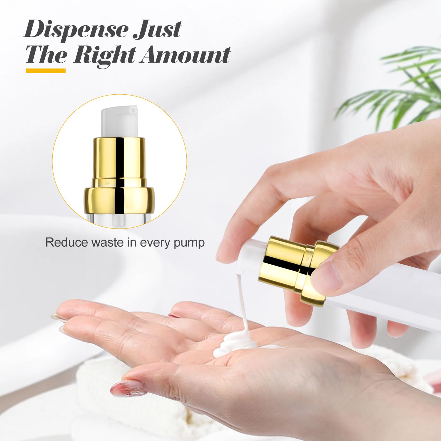 6 Pcs 30Ml/1Oz Vacuum Bottle Airless Pump Dispenser Refillable Travel Size Makeup Containers For Cosmetic Lotion Cream Moisturiz