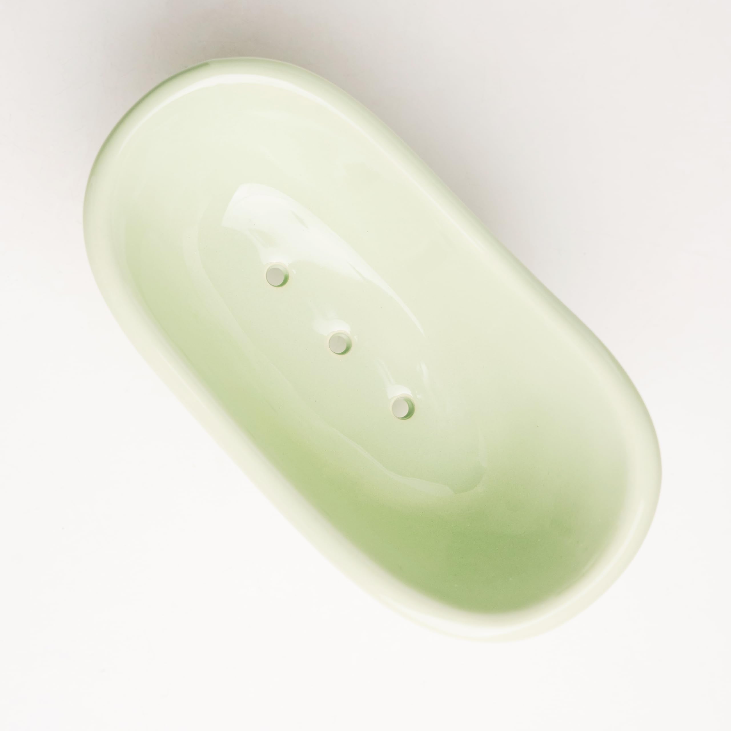 5.6'' Ceramic Mini Bathtub Soap Dish Decortative Clawfoot Bathroom Soap Dish (Green Tea)