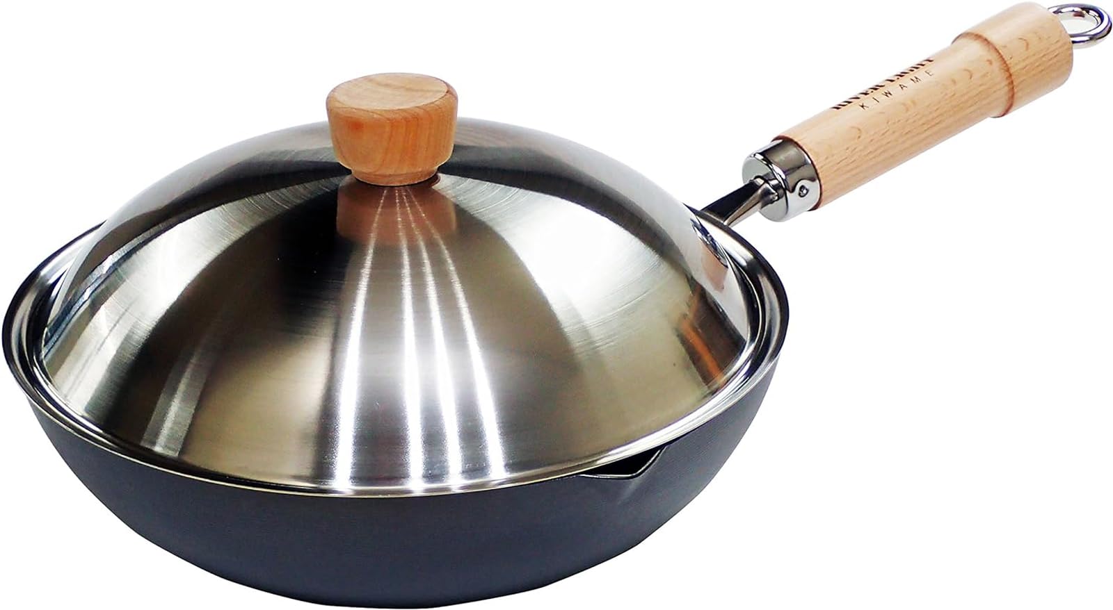 River Light Iron Frying Pan Set, Extreme Japan, 11.0 inches (28 cm), Lid Included, Induction Compatible, Made in Japan, Wok