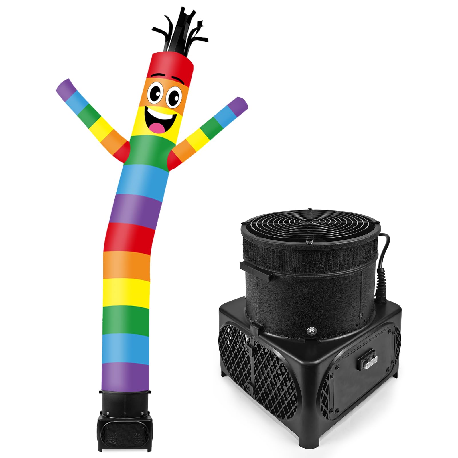 GOODENY 7FT Tall Inflatable Tube Man Wacky Wavy Dancing Guy with Weather-Resistant Blower (9  Diameter) for Outdoor Decoration A