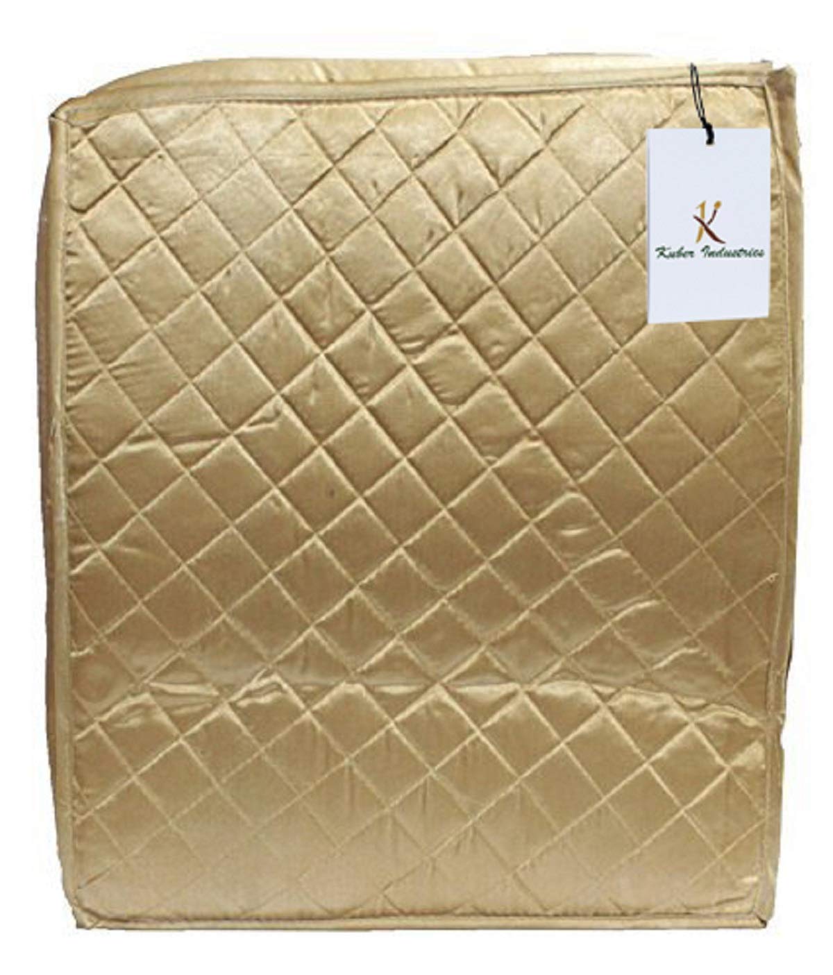 Kuber Industries Saree Cover Set Of 2 Pcs Large Size In Golden Satin Wedding Gift