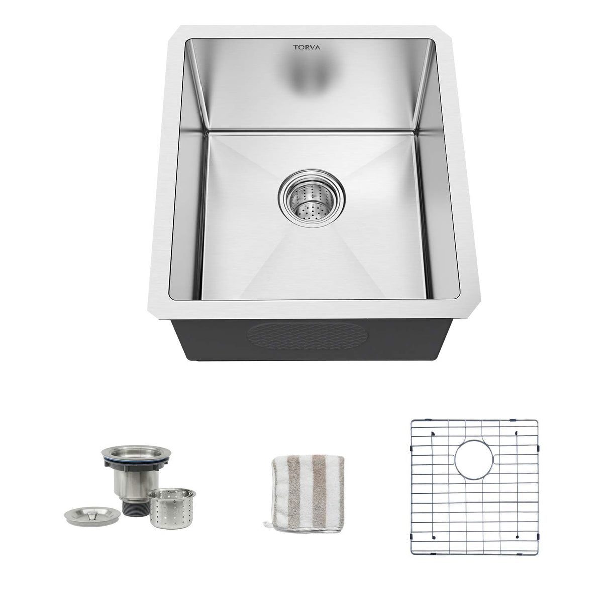 Bar Sink, Torva 13 X 15 Inch Undermount Kitchen Sink, 16 Gauge Stainless Steel Bar Or Prep Sinks Single Bowl