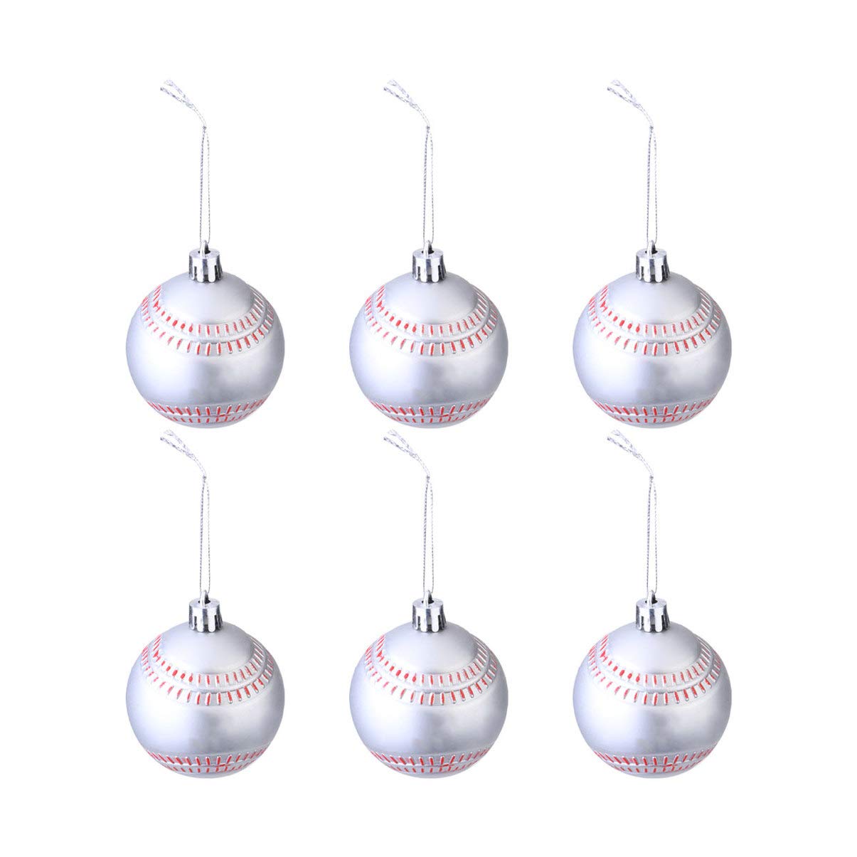 Toyvian Hanging Baseball Ornaments, 6 Pcs Tree Hanging Ball Baseball Balls Ornaments for Sport Party Decor |6x5x5CM