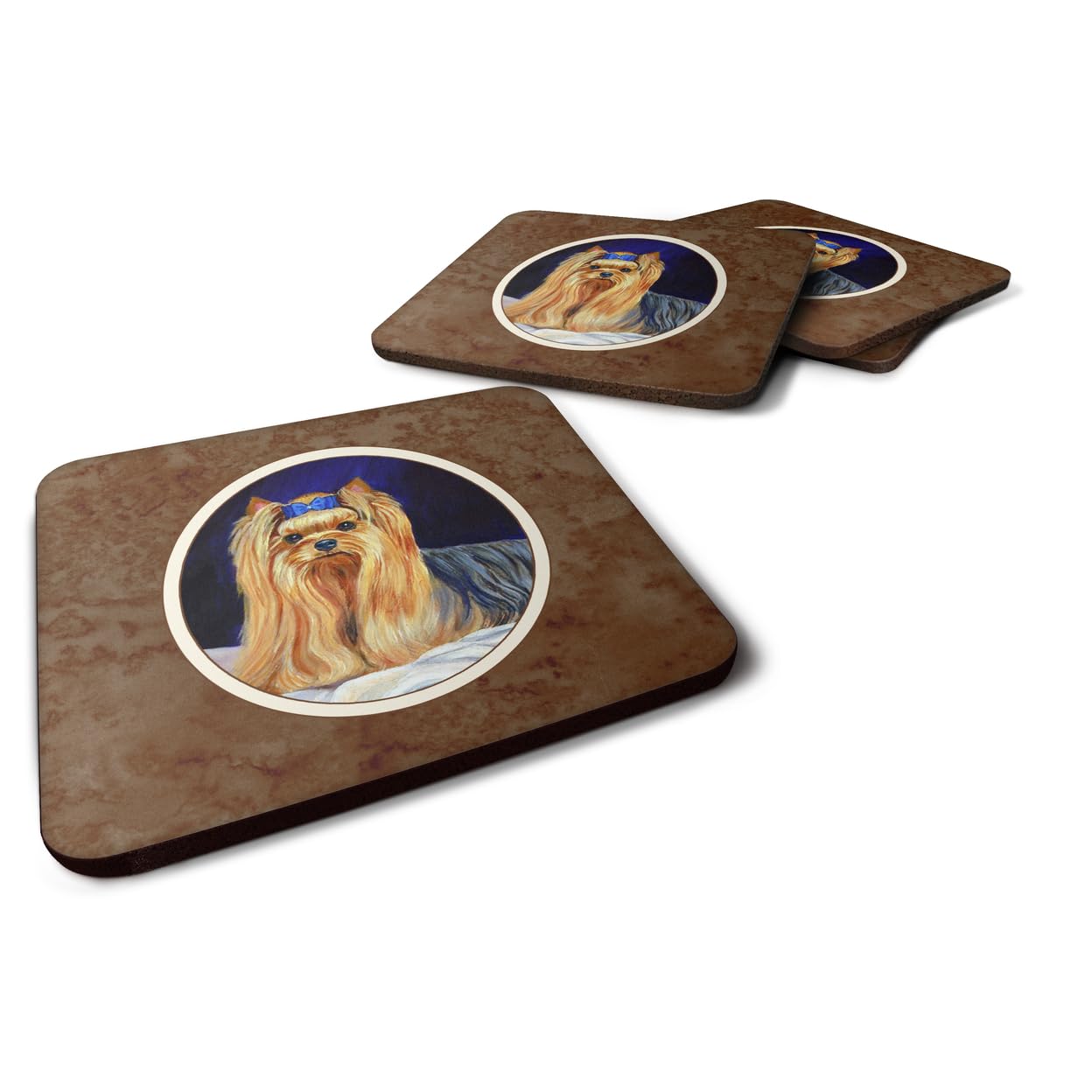 Carolines Treasures Yorkie Foam Coasters (Set of 4), 3.5, Multicolor