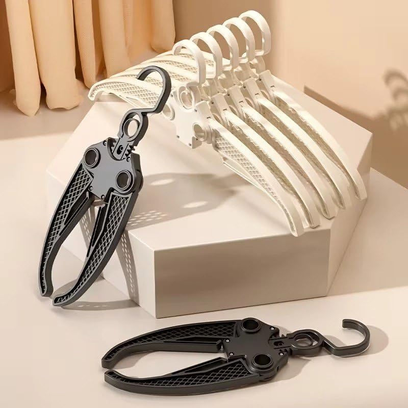 Ecomnewgen SpaceSaving Foldable Clothes Hanger, MultiFunction Closet Organizer, Black And White