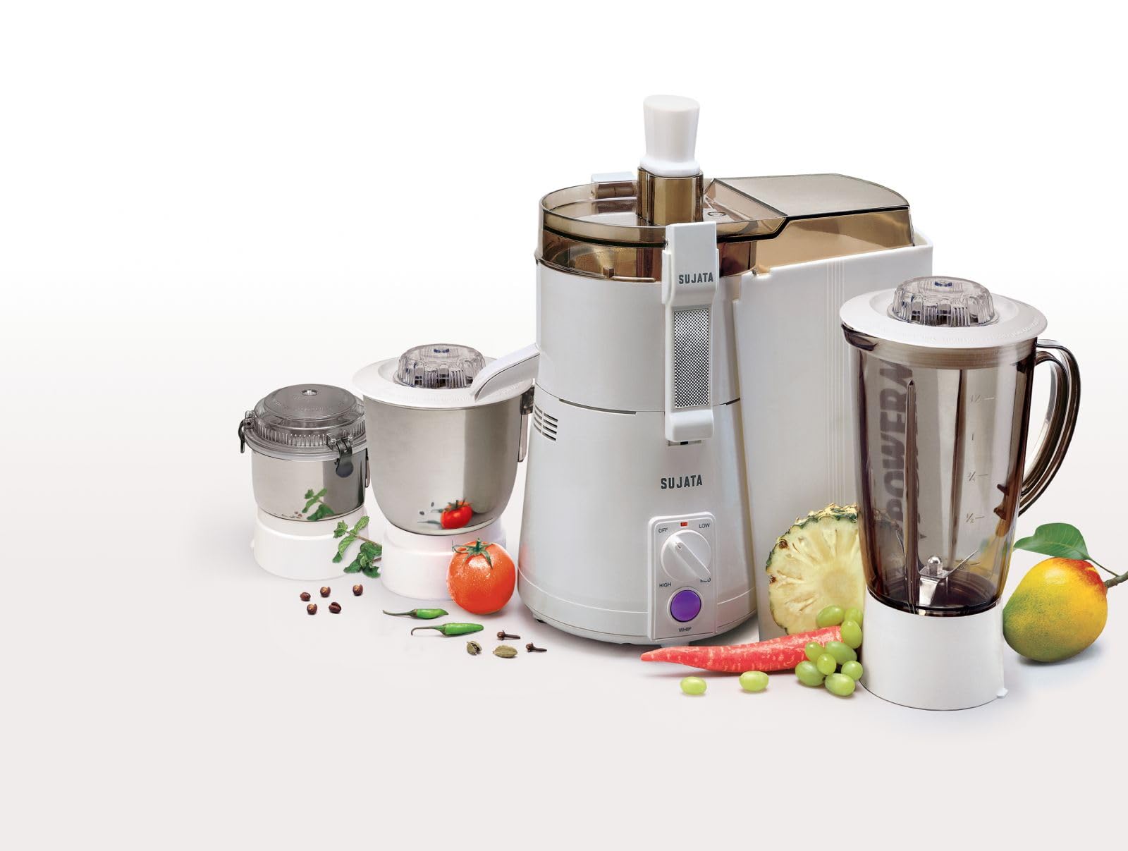 Sujata Powermatic Maxima 900 Watts AllInOne Juicer Mixer Grinder | 22000 Rotations Per Min | 90 Minutes Continuous Running | 3