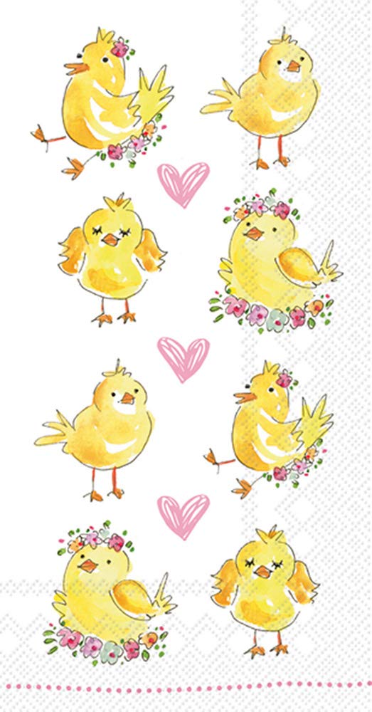 Bostoninternational Boston International Banquet/Guest Towel Napkins Bundle Of 2 Packages, Easter Chicks And Eggstra Eggs, Multi