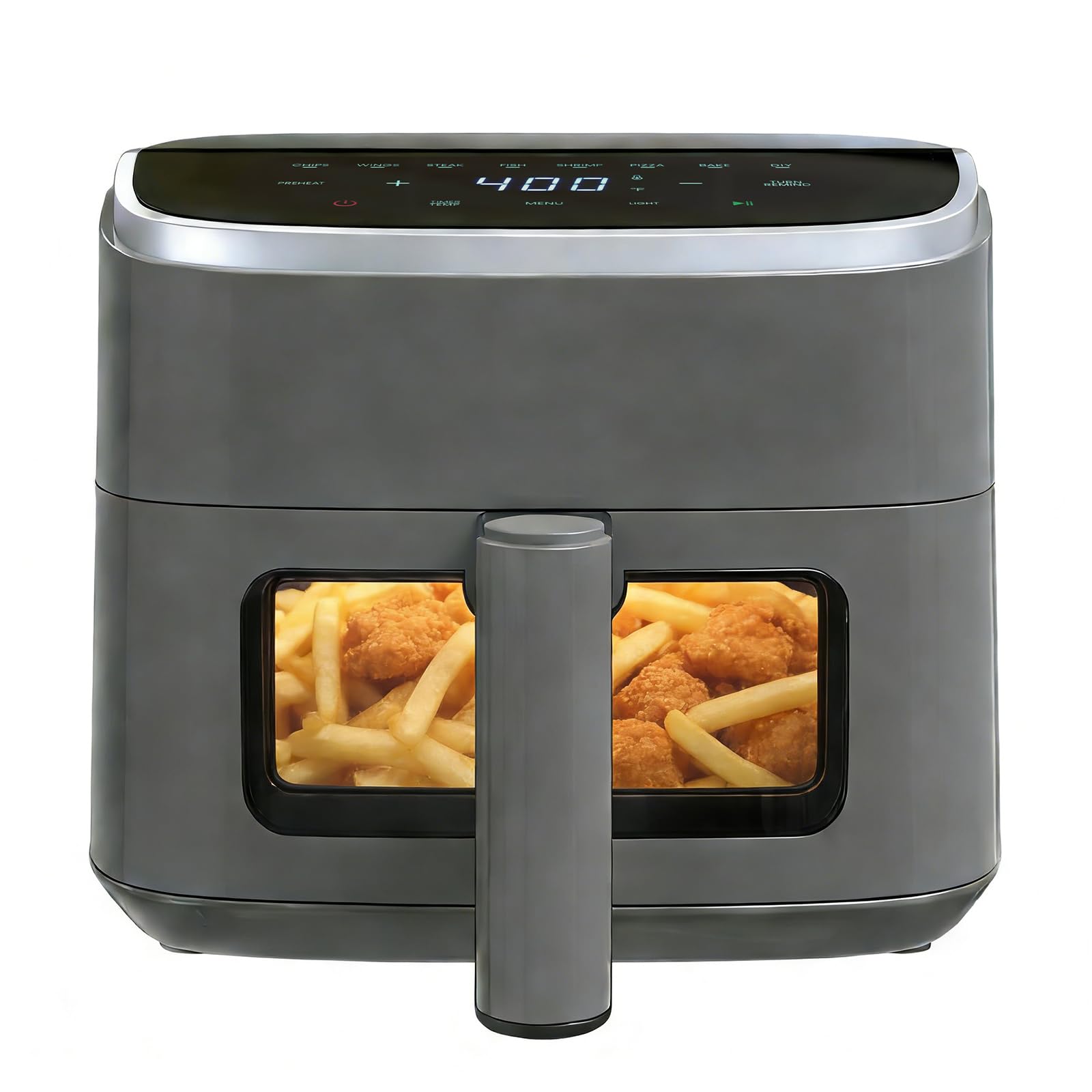 NEWBULIG Air Fryer,4QT Small AirFryer with Easy View Window and Interior Light, Digital Touchscreen with 8 Presets for Custom Co