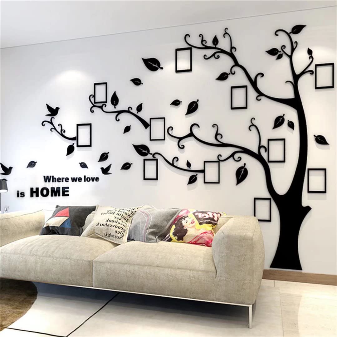 3D Tree Wall Stickers - Diy Photo Frame Tree Wall Decal Family Photo Frame Sticker Murals Wall Decor Living Room Bedroom Tv Back