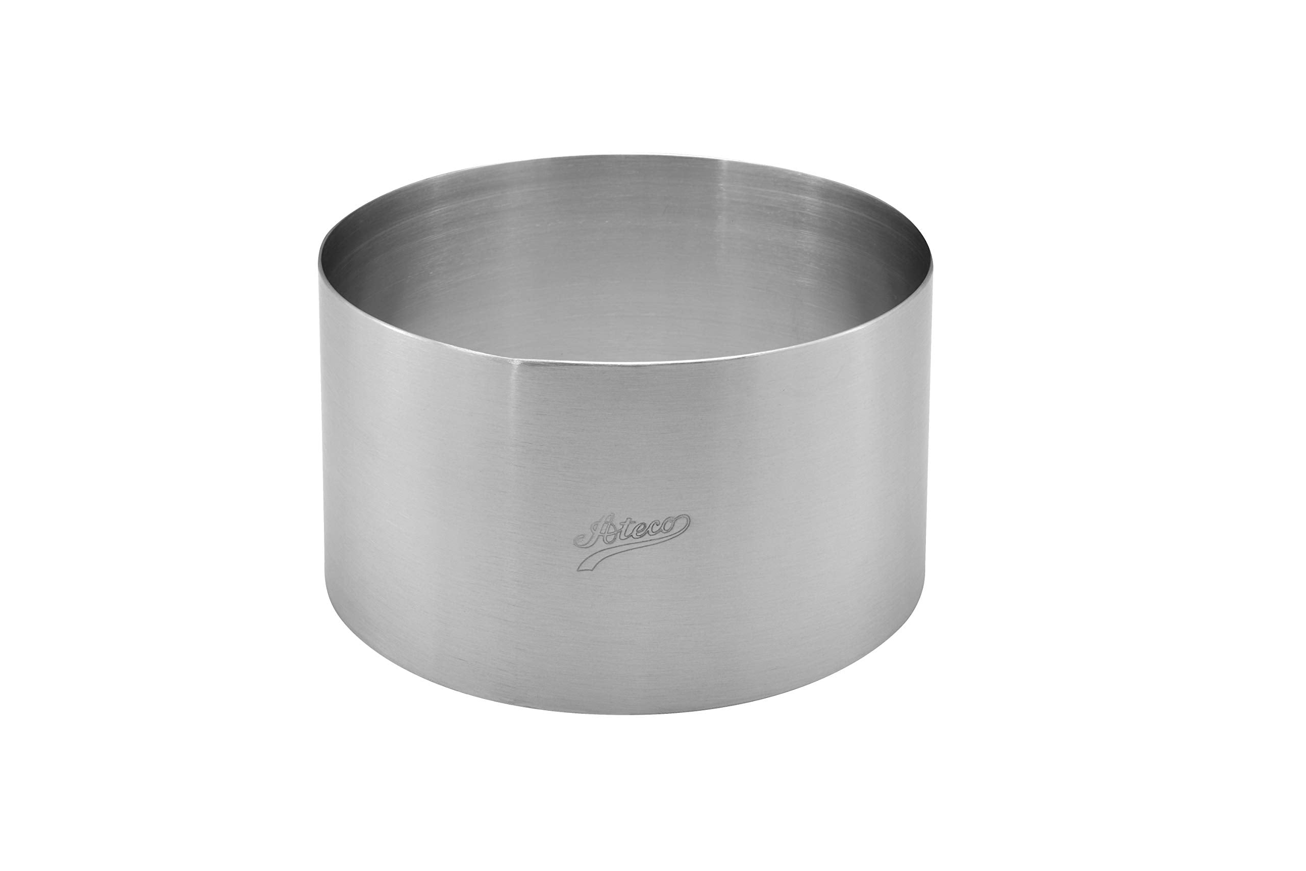 Ateco Round Cake Ring Dessert Mold, 3'' High X 5.5'' Diameter, Stainless Steel