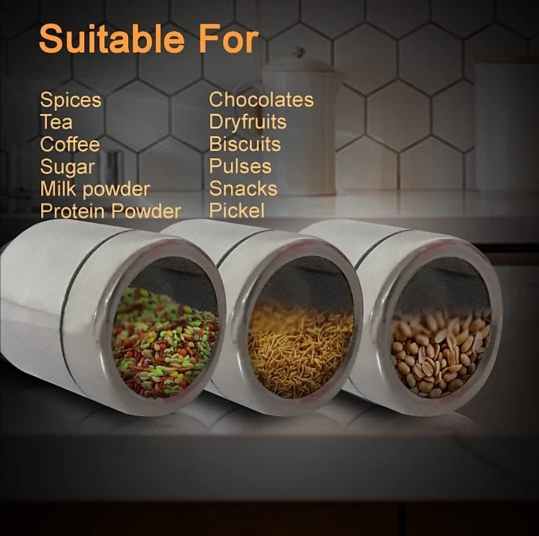 ATROCK 7Pcs Stainless Steel Masala Dabba|Spice Container|Kitchen Jars And Containers|Storage Container|Masala Dani With 7Pcs Sta