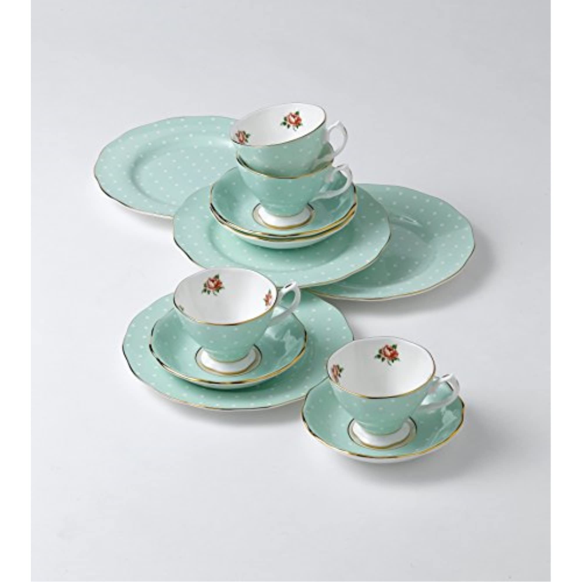 Royal Albert Polka Rose Teacup & Saucer Set