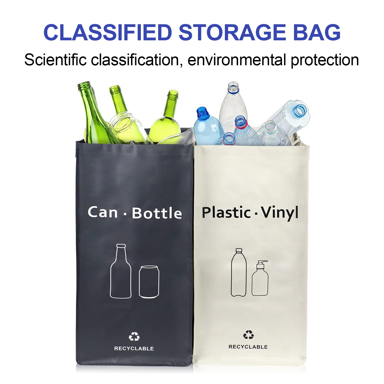 Jialai Home Separate Recycling Waste Bin Bags, Recycle Bins For Kitchen Home - 28 Gallon Trash Bin, Recyclable Waste Trash Sorti