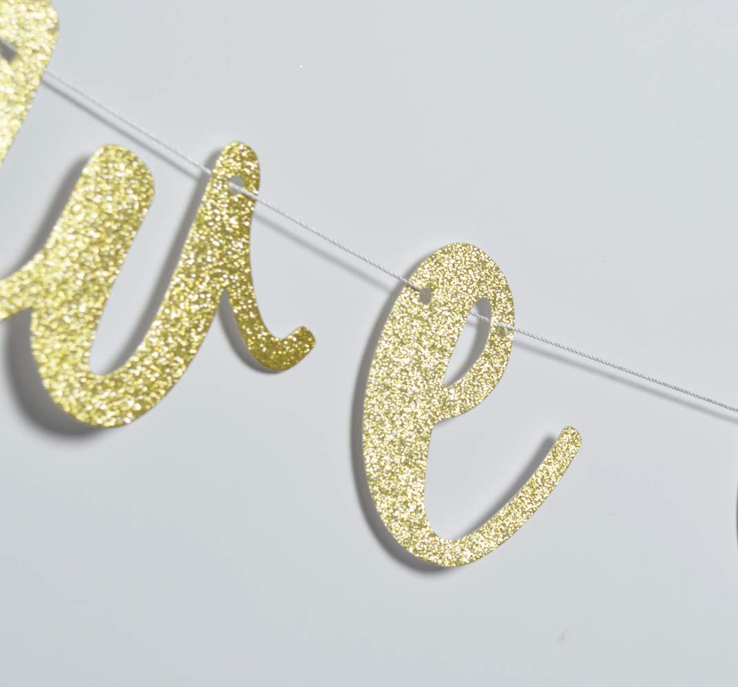 We Eloped Glitter Banner, Bridal Shower, Engagement, Bachelorette,Wedding Announcement Party Photo Props(Gold)