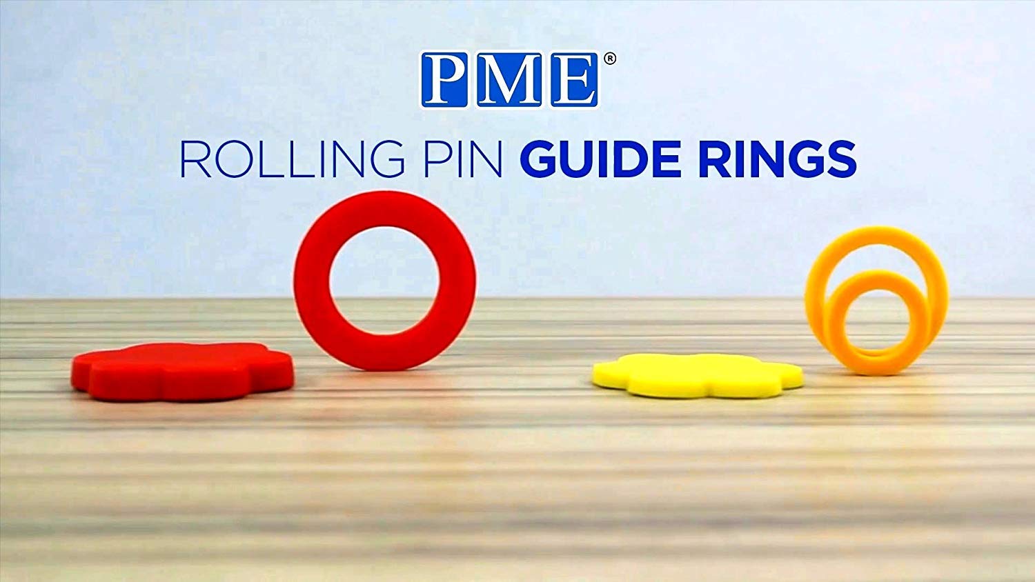 PME Large Rolling Pin Guide Rings - Standard Size, Multicolor Plastic, Model PPR01