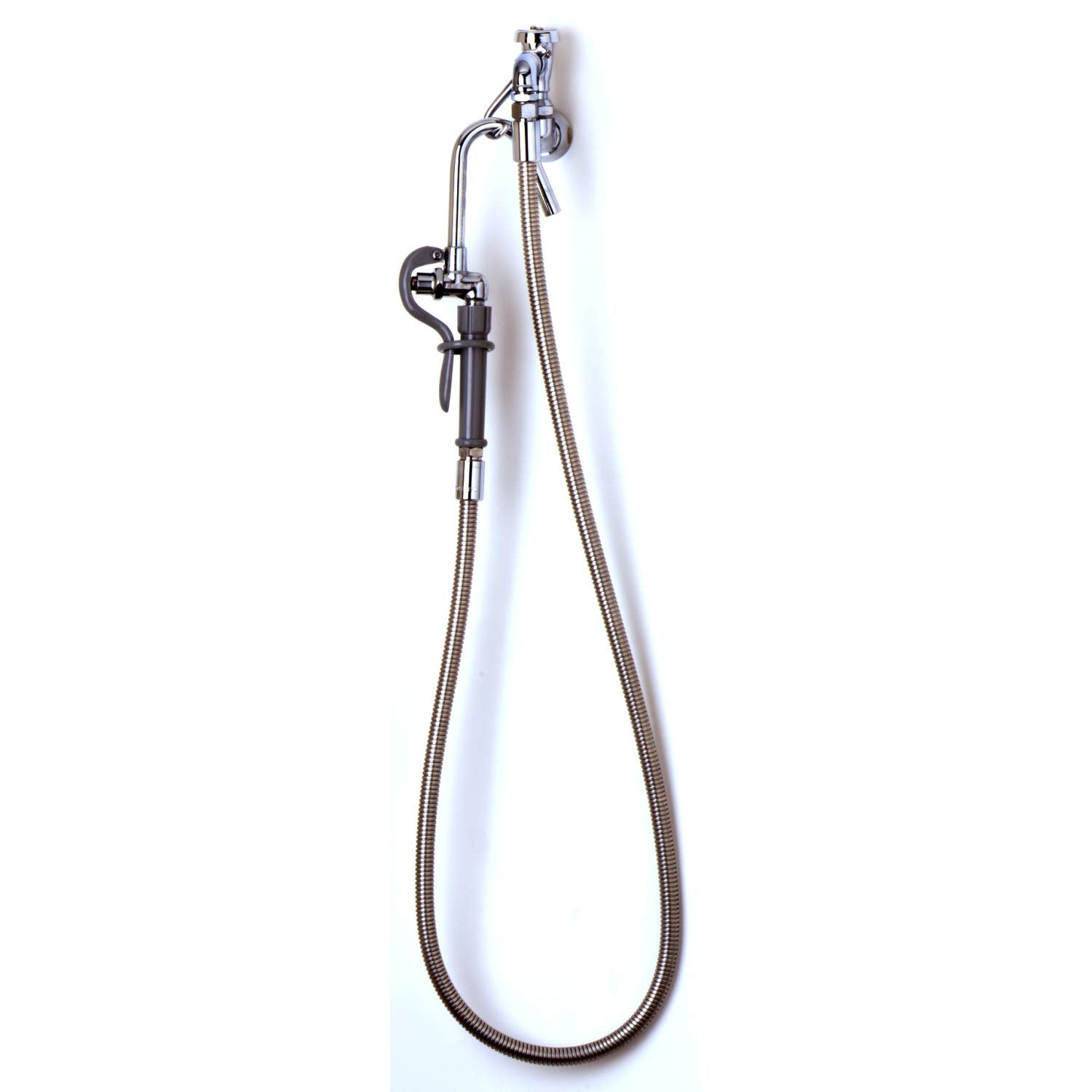 T&S Brass B-0600 Mount Vacuum Breaker Stainless Steel Hose Pot Filler Wall with Self Closing Hook Nozzle