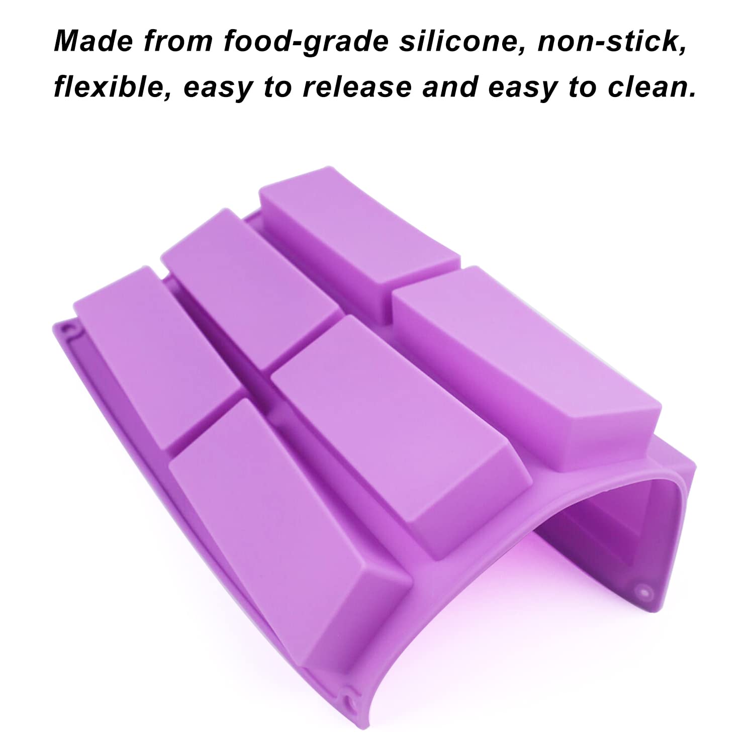 Silicone Chocolate Molds, Metluck 3 Pcs 8 Cavity Silicone Rectangle Molds Protein Bars Mold Energy Bars Candy Chocolate Molds Fo