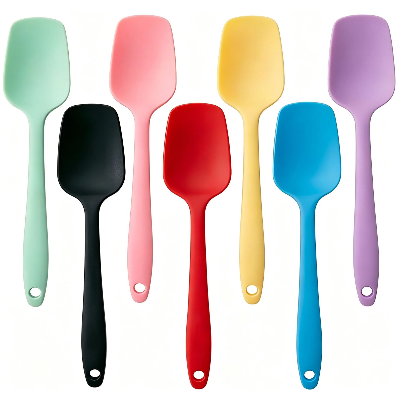 Headaze Silicone Spatulas 7Pcs, 8.2 Inch Small Spoon Spatula Set, BPAFree