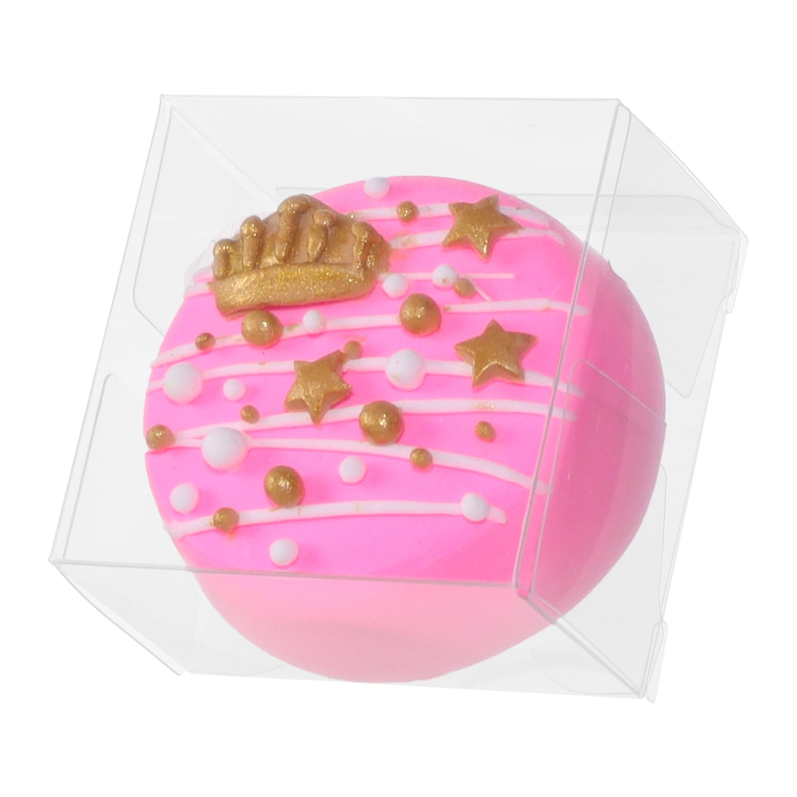 RomanticBaking 50Pack 2 x 2 x1.2 Inches Plastic Clear Single Macaron Box Party Favor Bakery Boxes Chocolate covered Ore Boxes