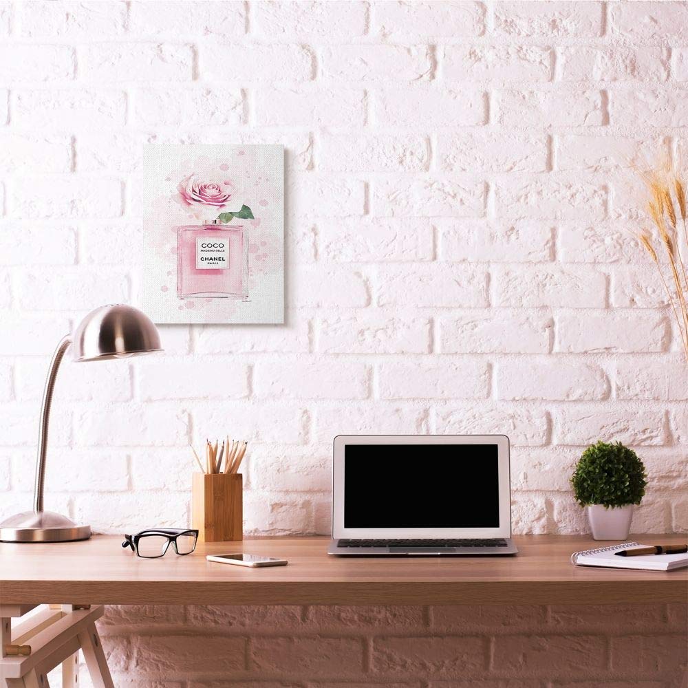 Stupell Industries Pink Flower Perfume Fashion Glam Design, Designed By Amanda Greenwood Wall Art, 16 X 1.5 X 20, Canvas